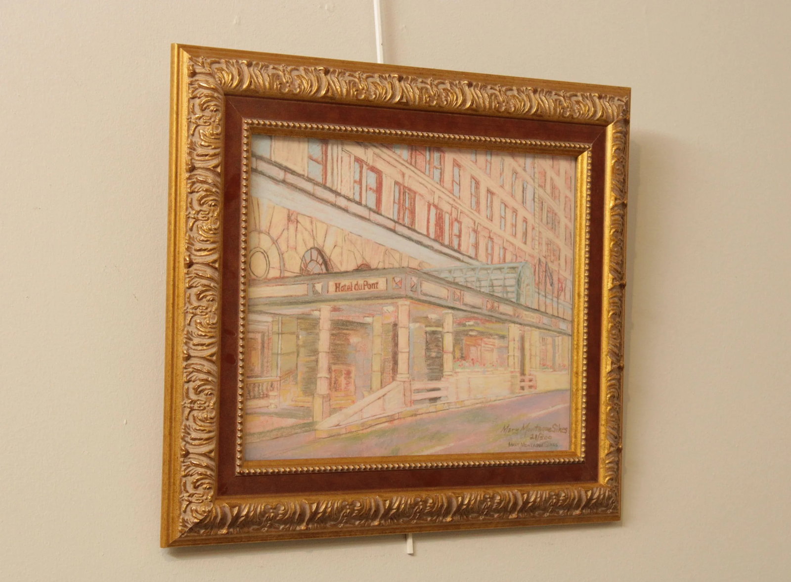 Mary Montague Sikes Hotel Du Pont Custom Framed Giclee Art Print - 3