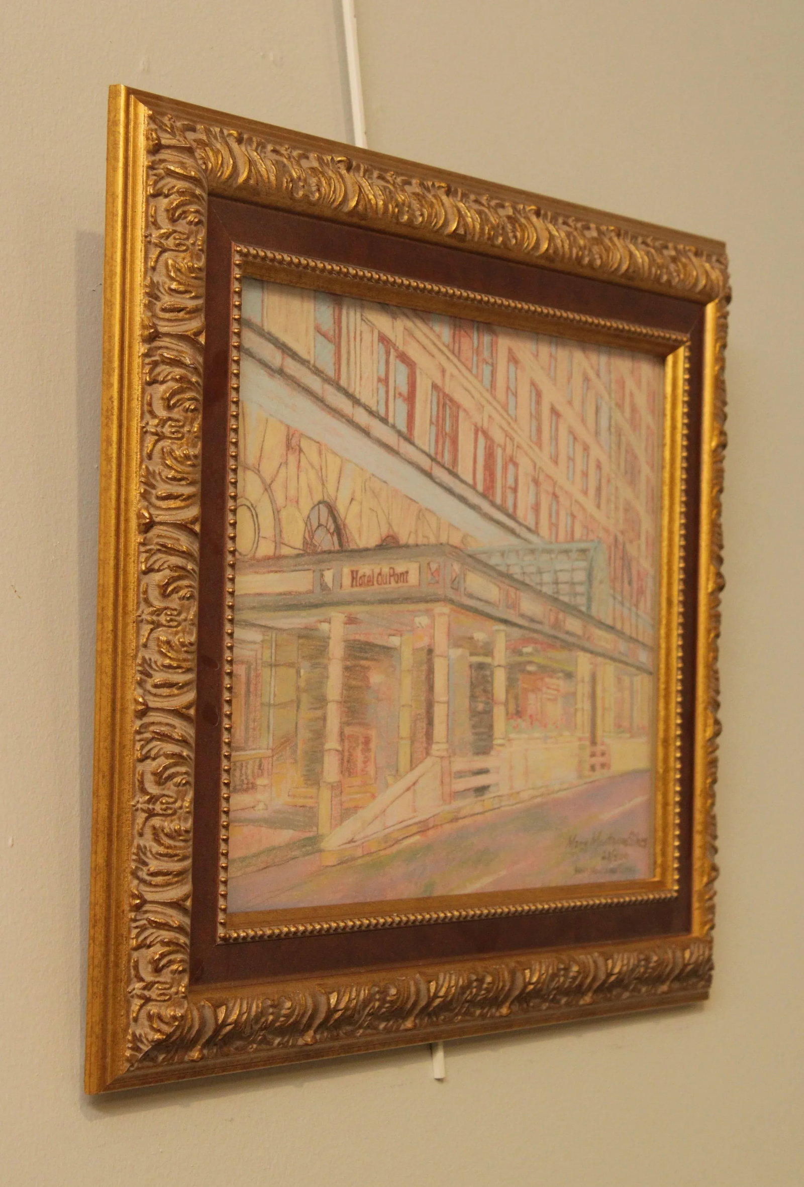 Mary Montague Sikes Hotel Du Pont Custom Framed Giclee Art Print - 4