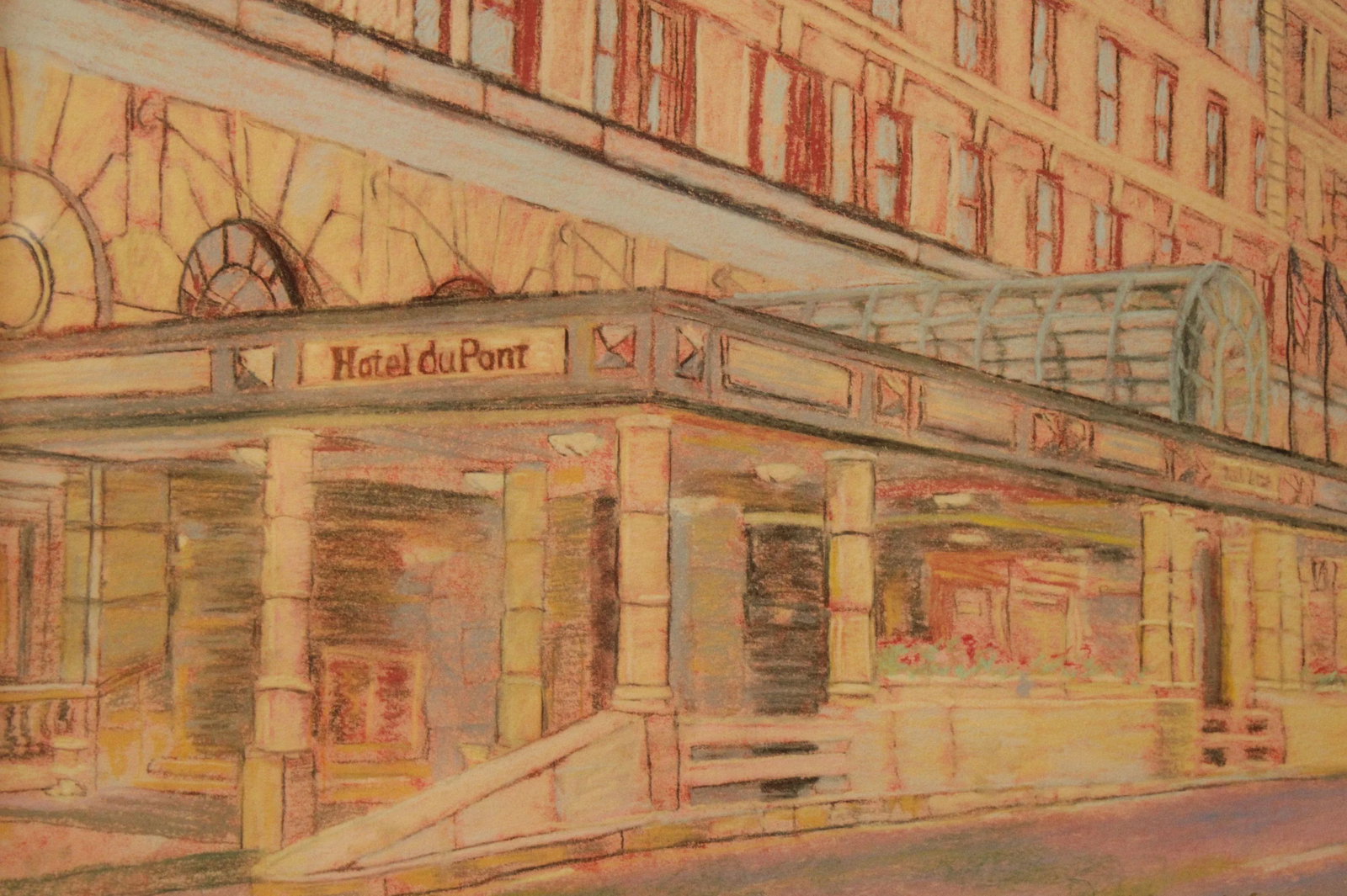 Mary Montague Sikes Hotel Du Pont Custom Framed Giclee Art Print - 5