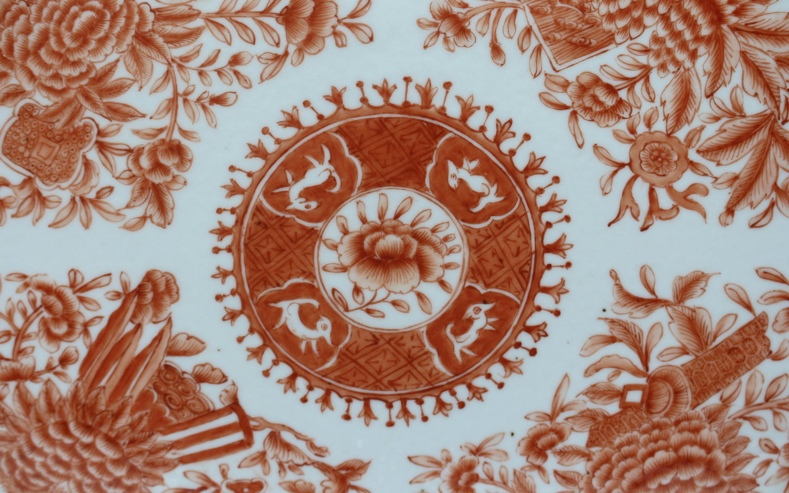 1st Quarter 19th Century Chinese Export Orange Fitzhugh Porcelain Platter - 4