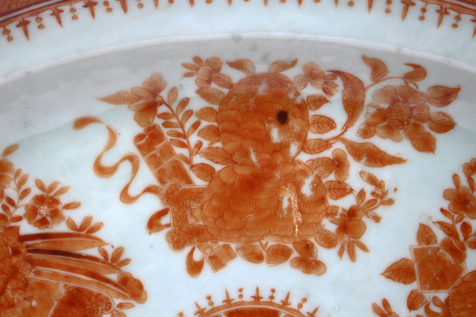 Circa 1830 Chinese Export Porcelain Orange Fitzhugh Platter - 5
