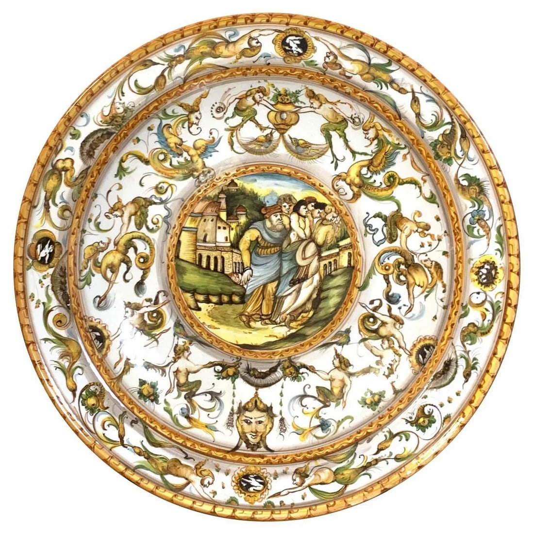 Mid 20th Century Italian Majolica Allegorical Charger by A. Deruta - 13