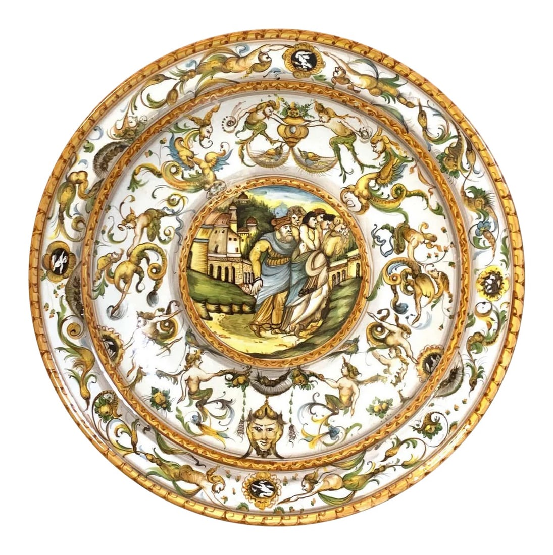 Mid 20th Century Italian Majolica Allegorical Charger by A. Deruta (1 of 13)