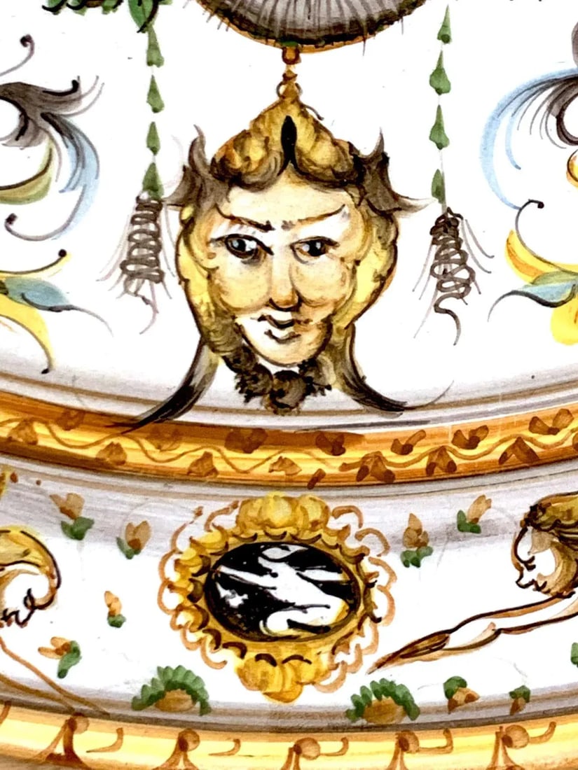 Mid 20th Century Italian Majolica Allegorical Charger by A. Deruta - 8