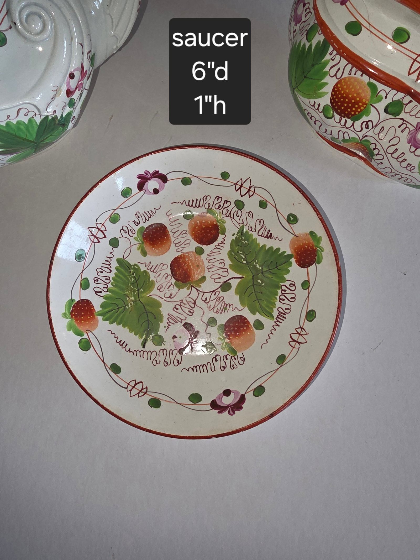 Group of English Pearlware Strawberry and Vine - 13