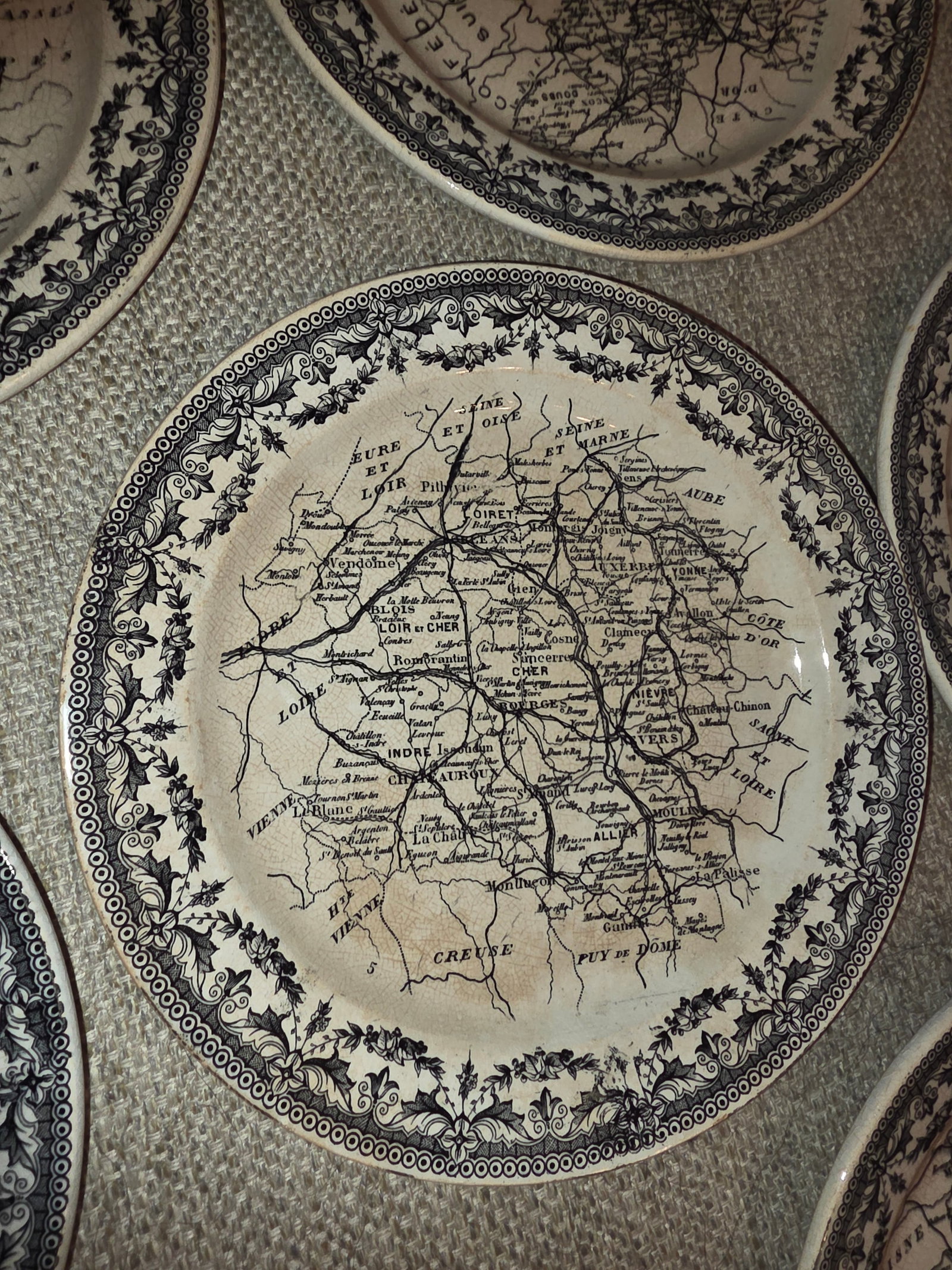 Sarreguemines French Faience Map Plates - 10