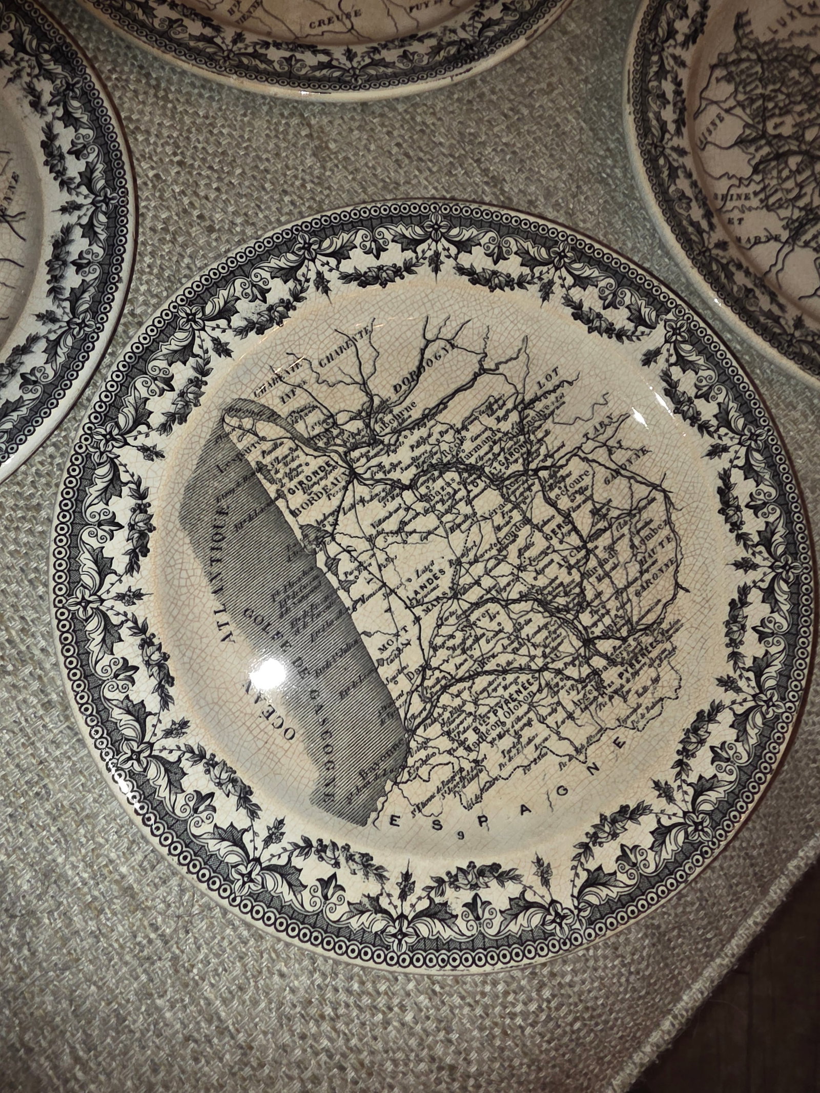 Sarreguemines French Faience Map Plates - 11
