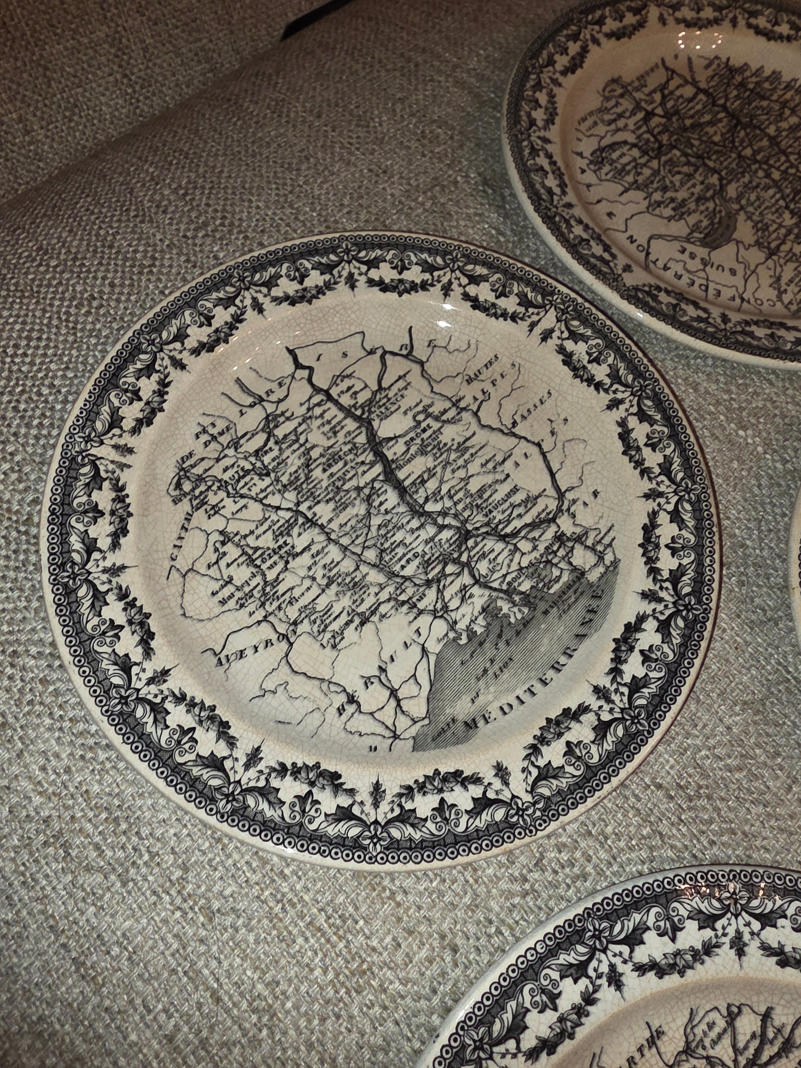 Sarreguemines French Faience Map Plates - 12