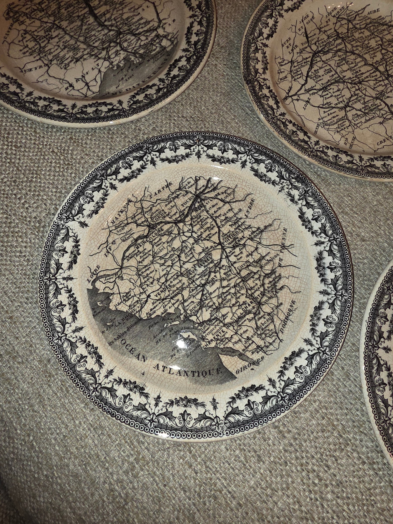 Sarreguemines French Faience Map Plates - 13