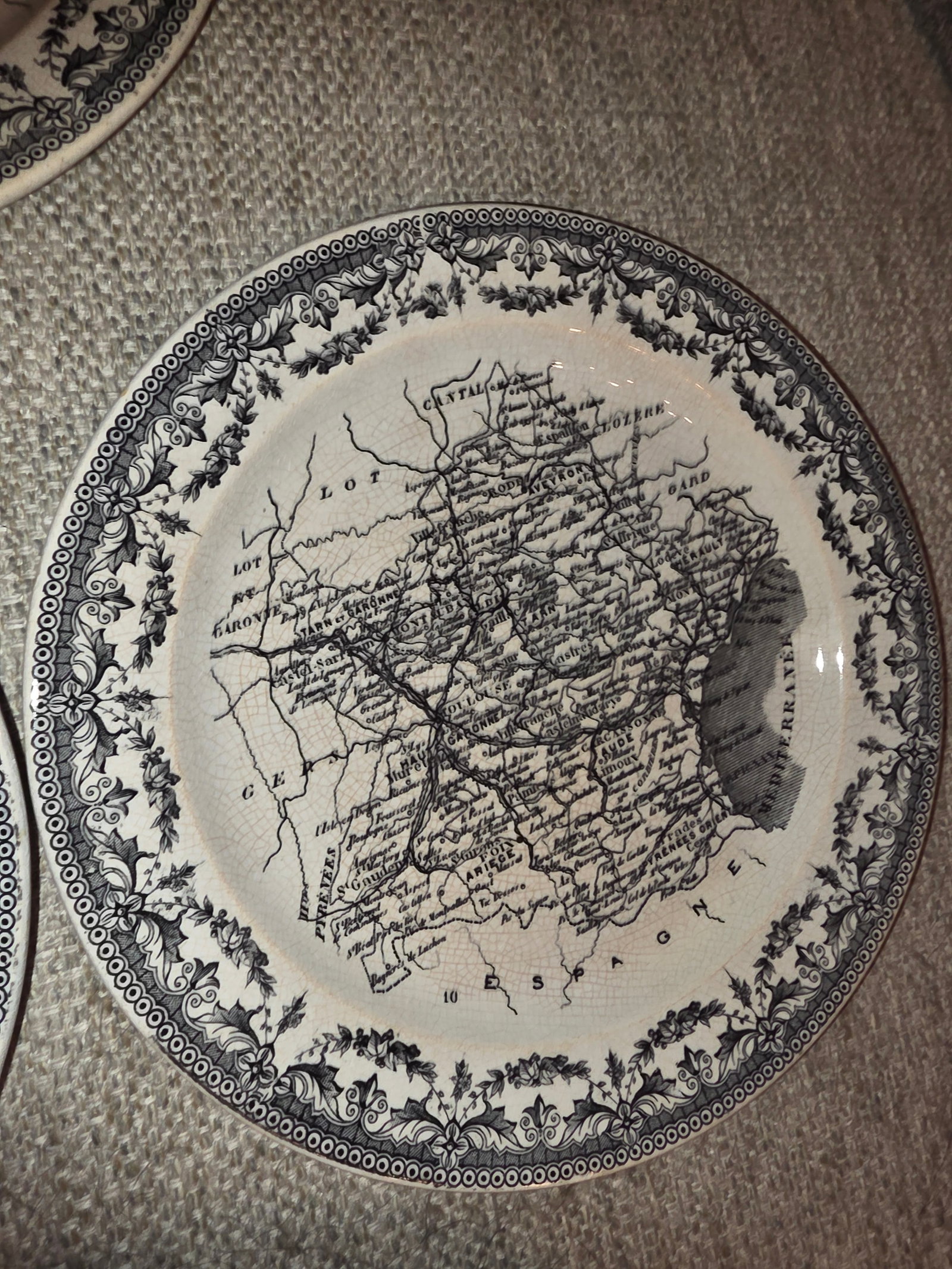 Sarreguemines French Faience Map Plates - 3