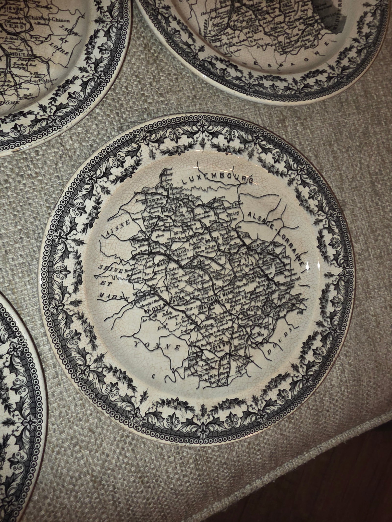 Sarreguemines French Faience Map Plates - 4