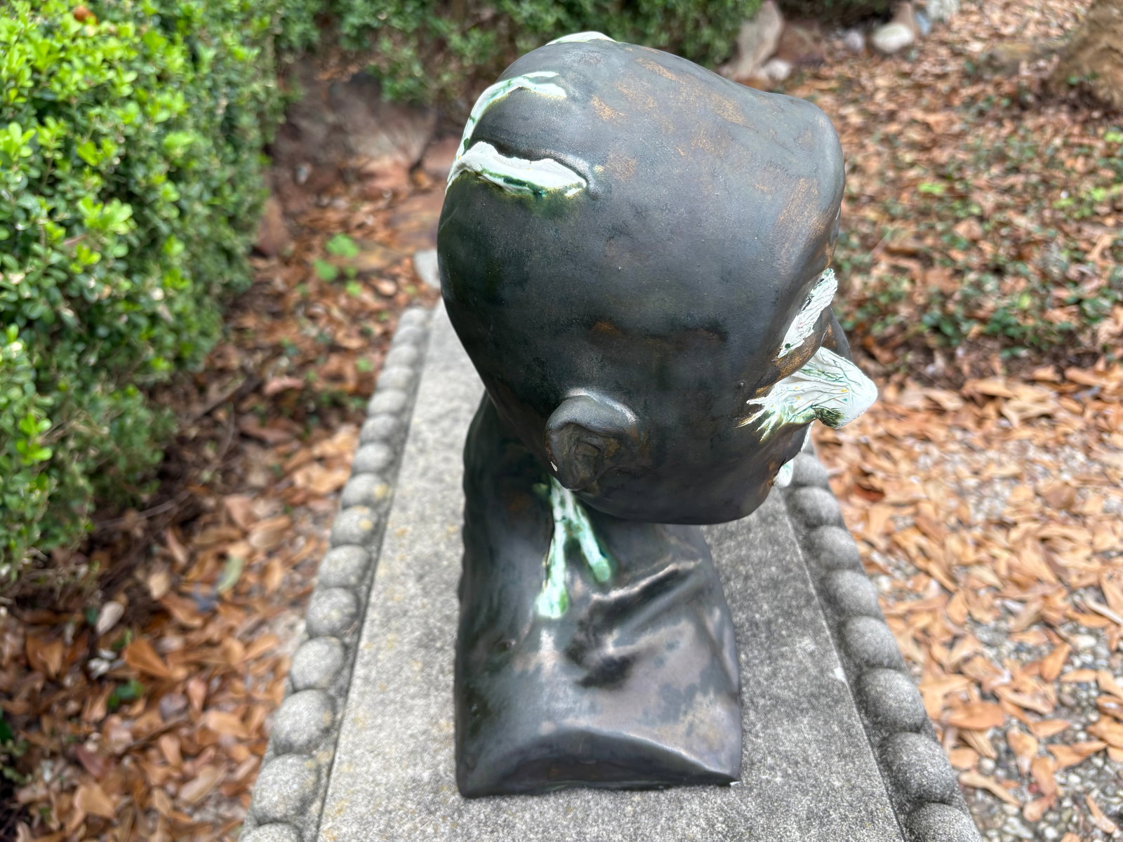 Mid-Century Glazed Pottery Surrealist Bust Sculpture - 10
