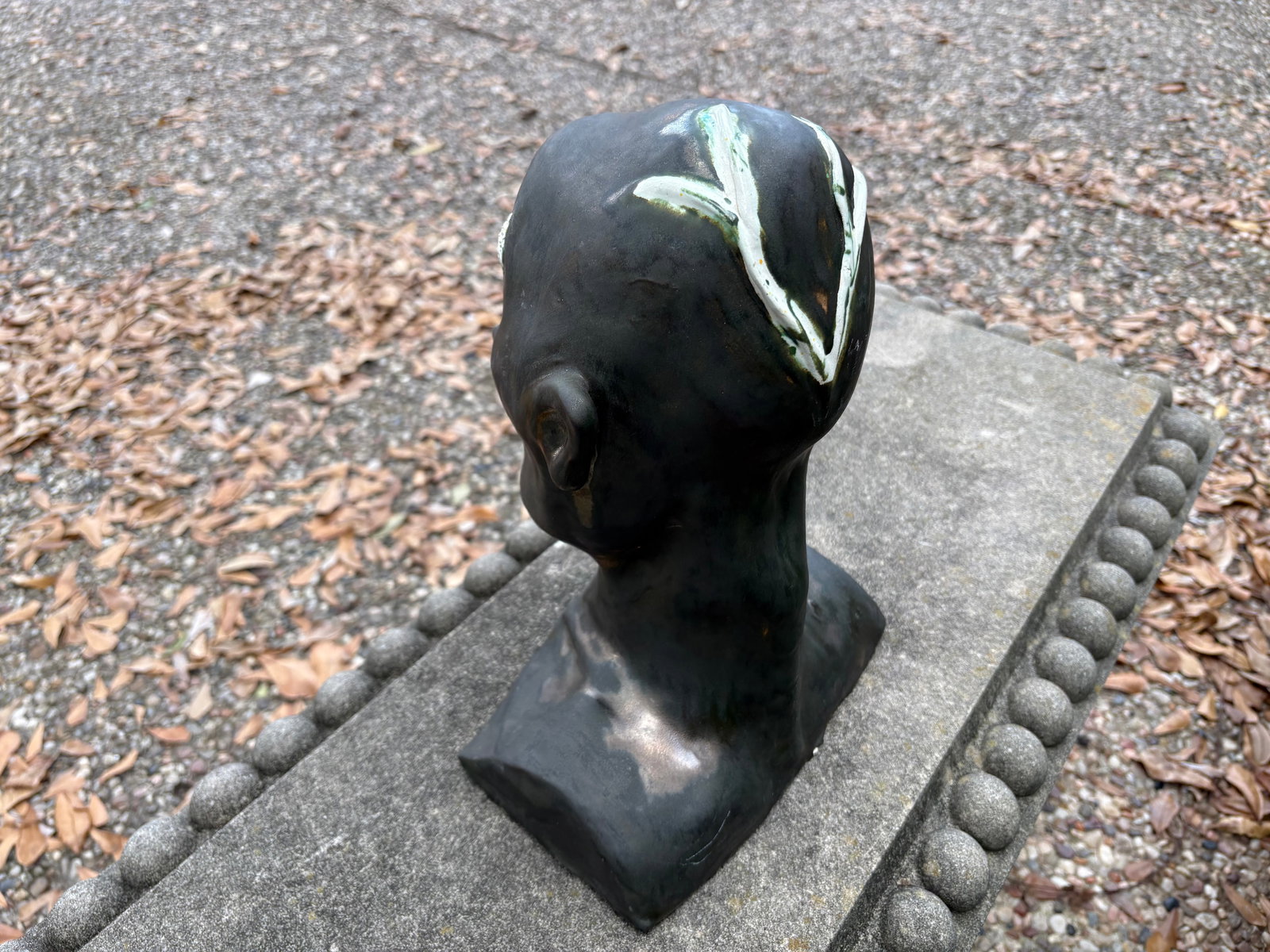 Mid-Century Glazed Pottery Surrealist Bust Sculpture - 11