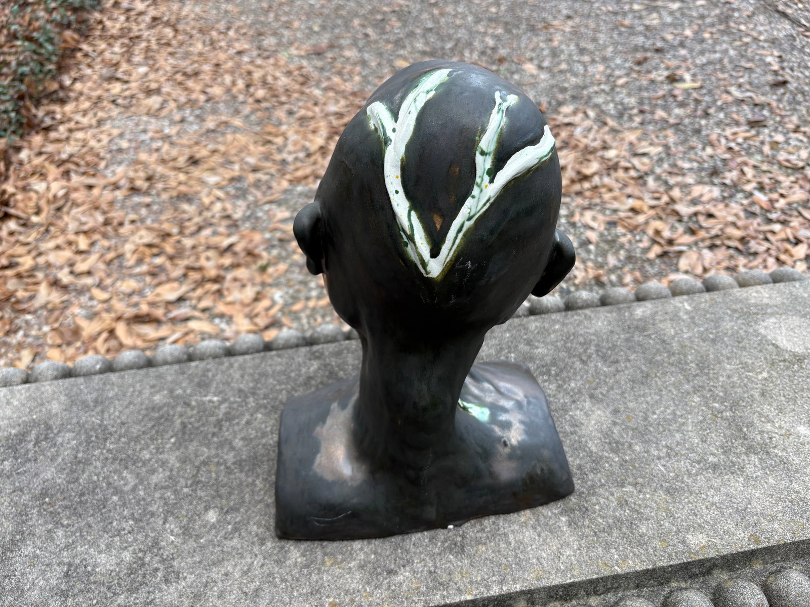 Mid-Century Glazed Pottery Surrealist Bust Sculpture - 8