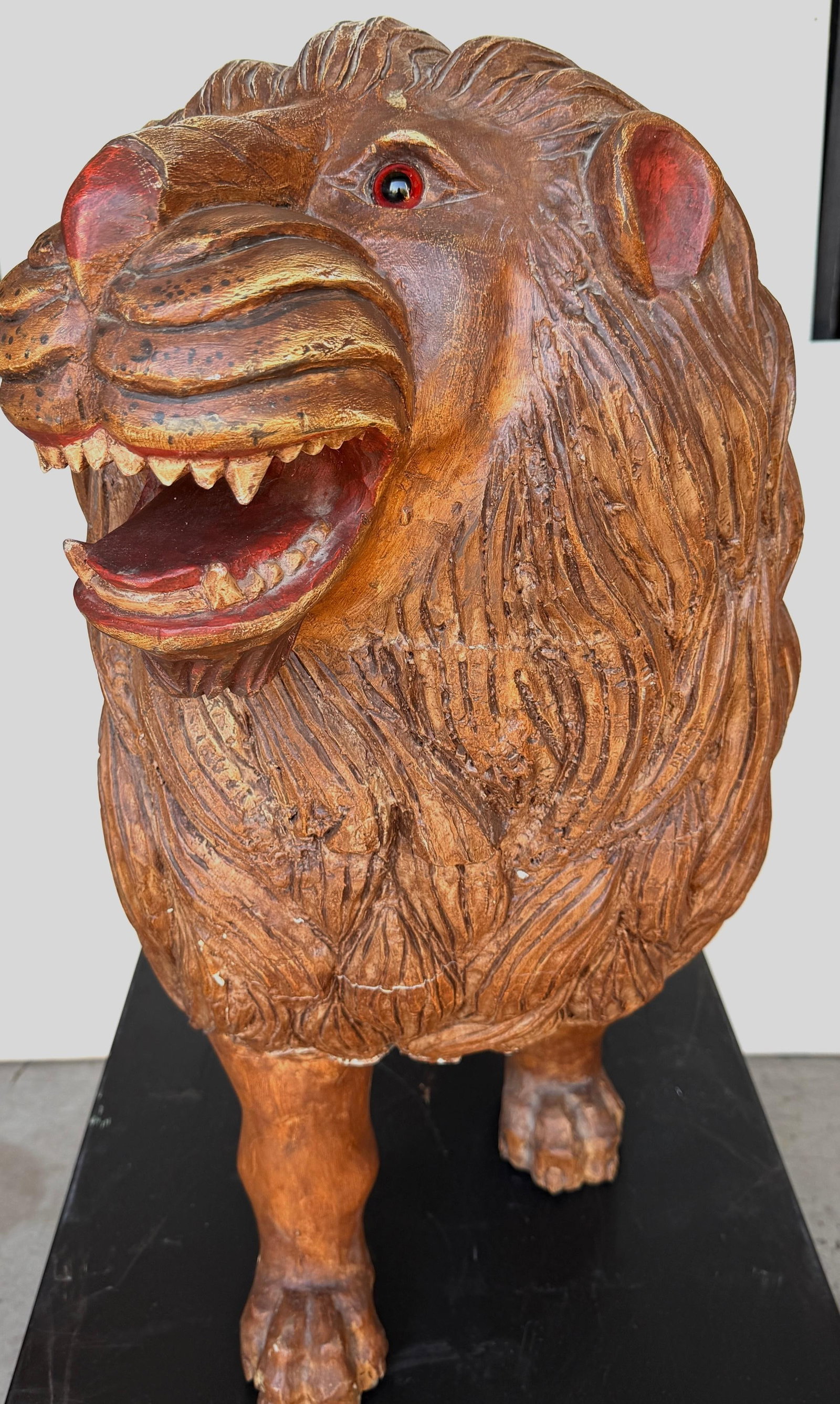 20th Century Carved & Polychromed Carousel Lion, Style of Dentzel - 11