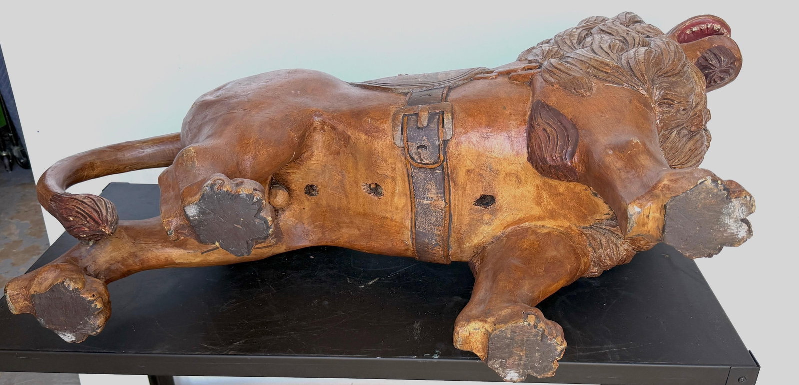 20th Century Carved & Polychromed Carousel Lion, Style of Dentzel - 13