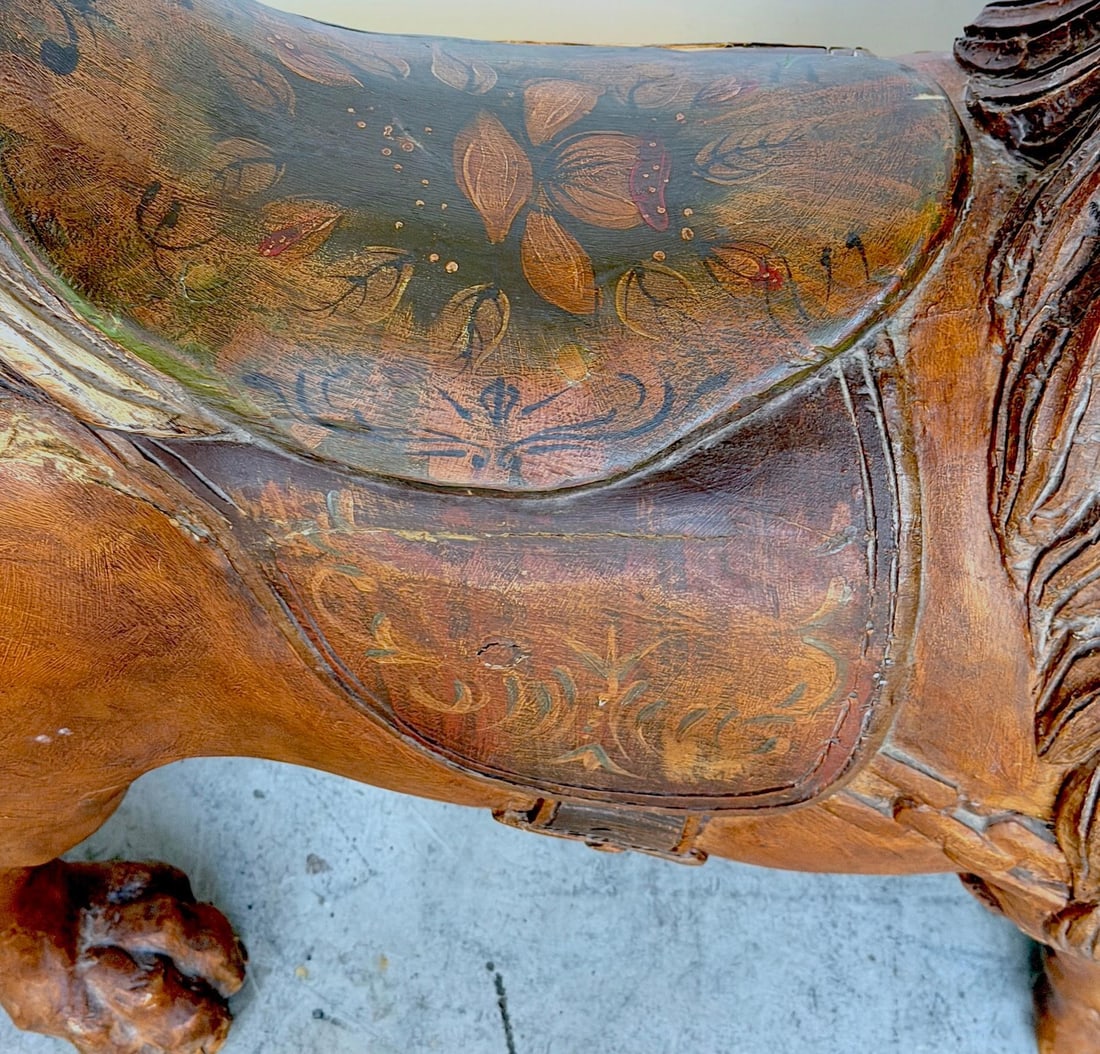 20th Century Carved & Polychromed Carousel Lion, Style of Dentzel - 17