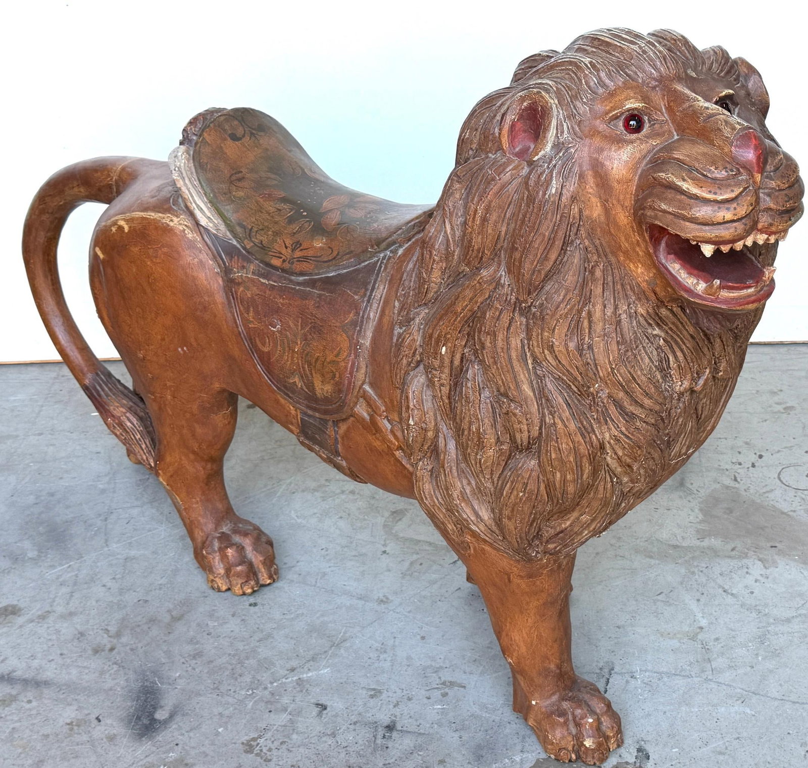 20th Century Carved & Polychromed Carousel Lion, Style of Dentzel - 2
