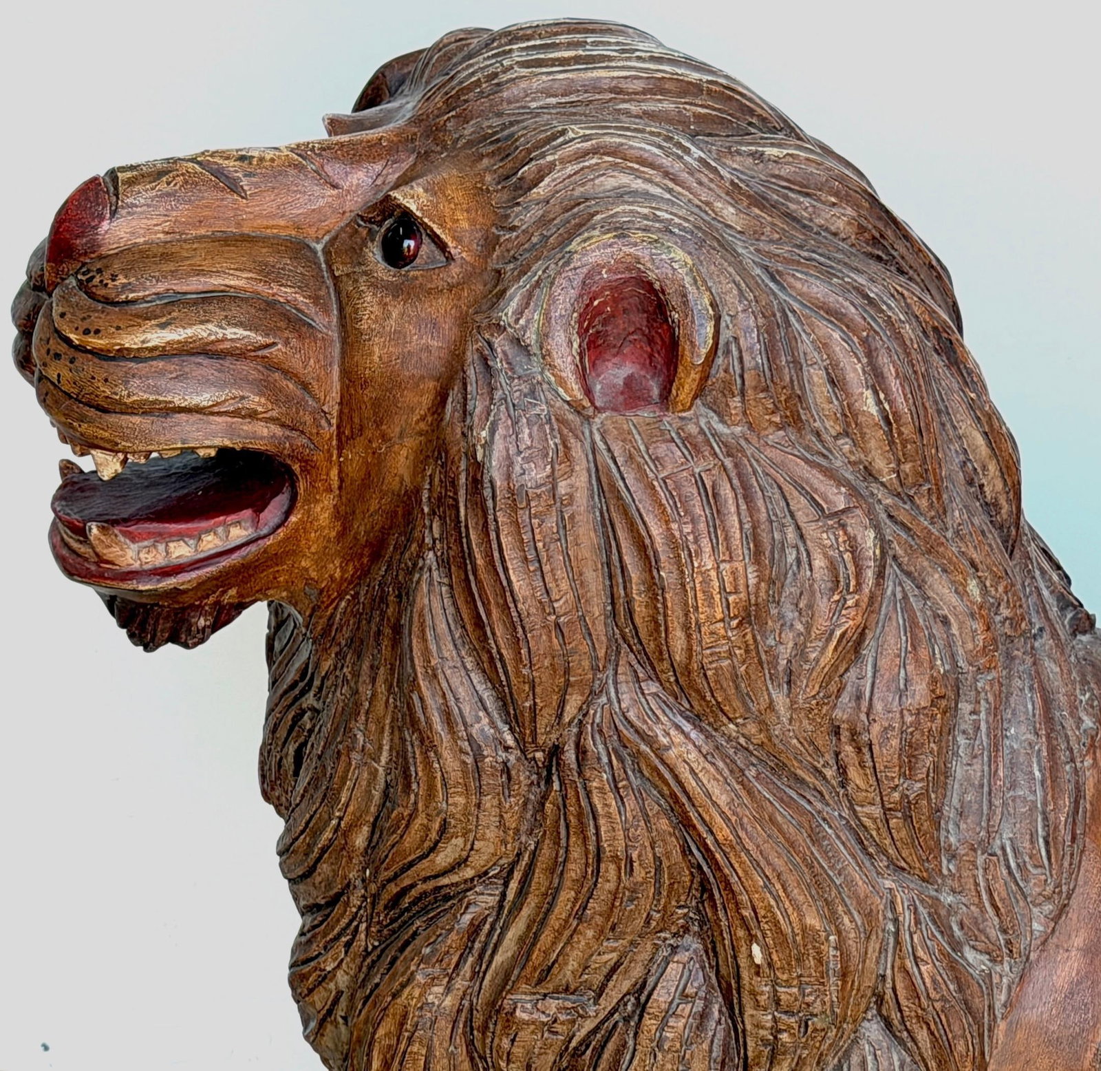 20th Century Carved & Polychromed Carousel Lion, Style of Dentzel - 4