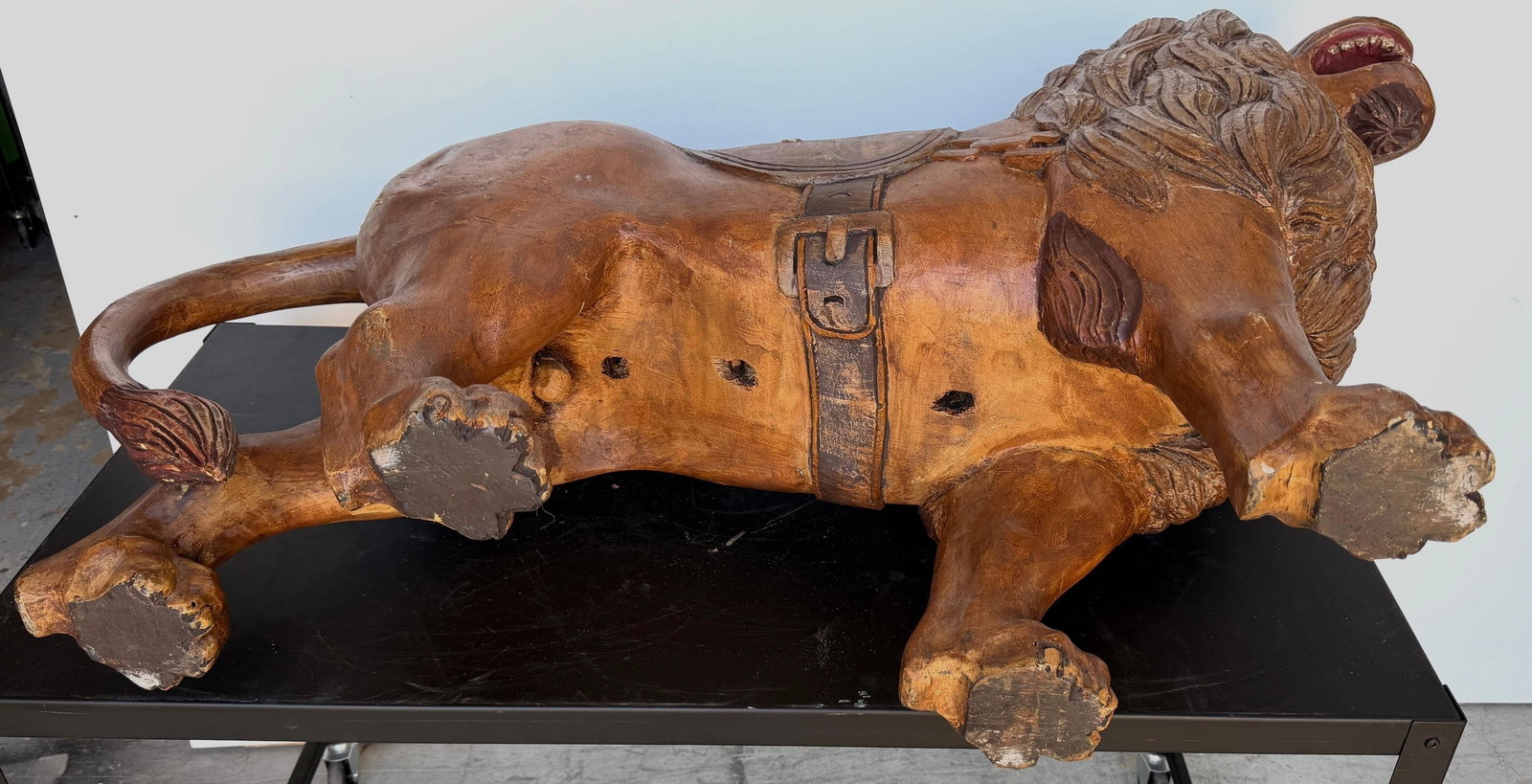 20th Century Carved & Polychromed Carousel Lion, Style of Dentzel - 8