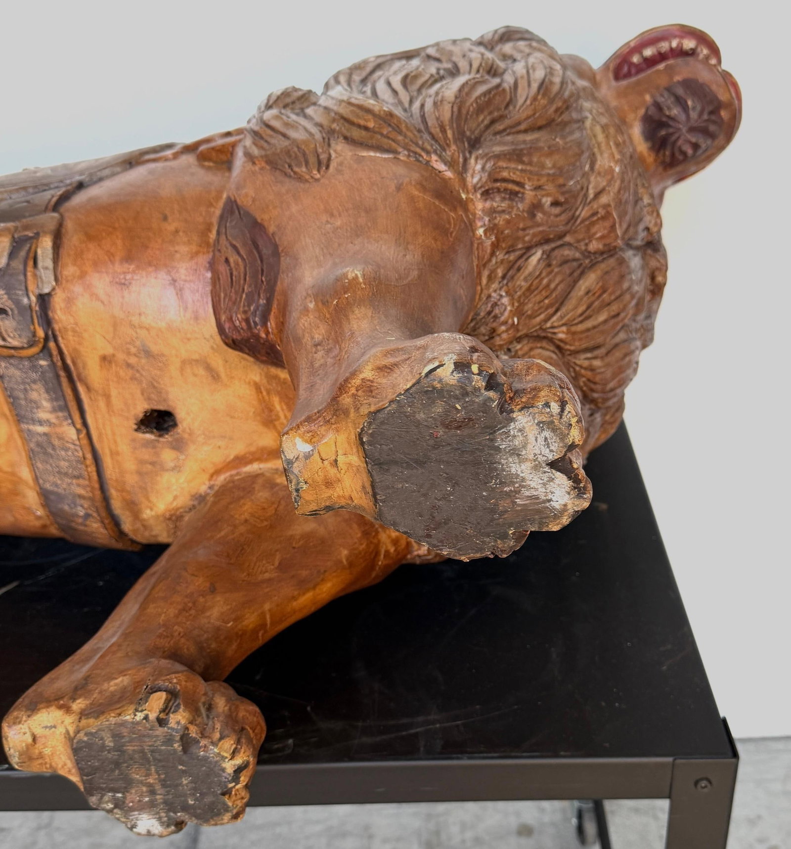 20th Century Carved & Polychromed Carousel Lion, Style of Dentzel - 9