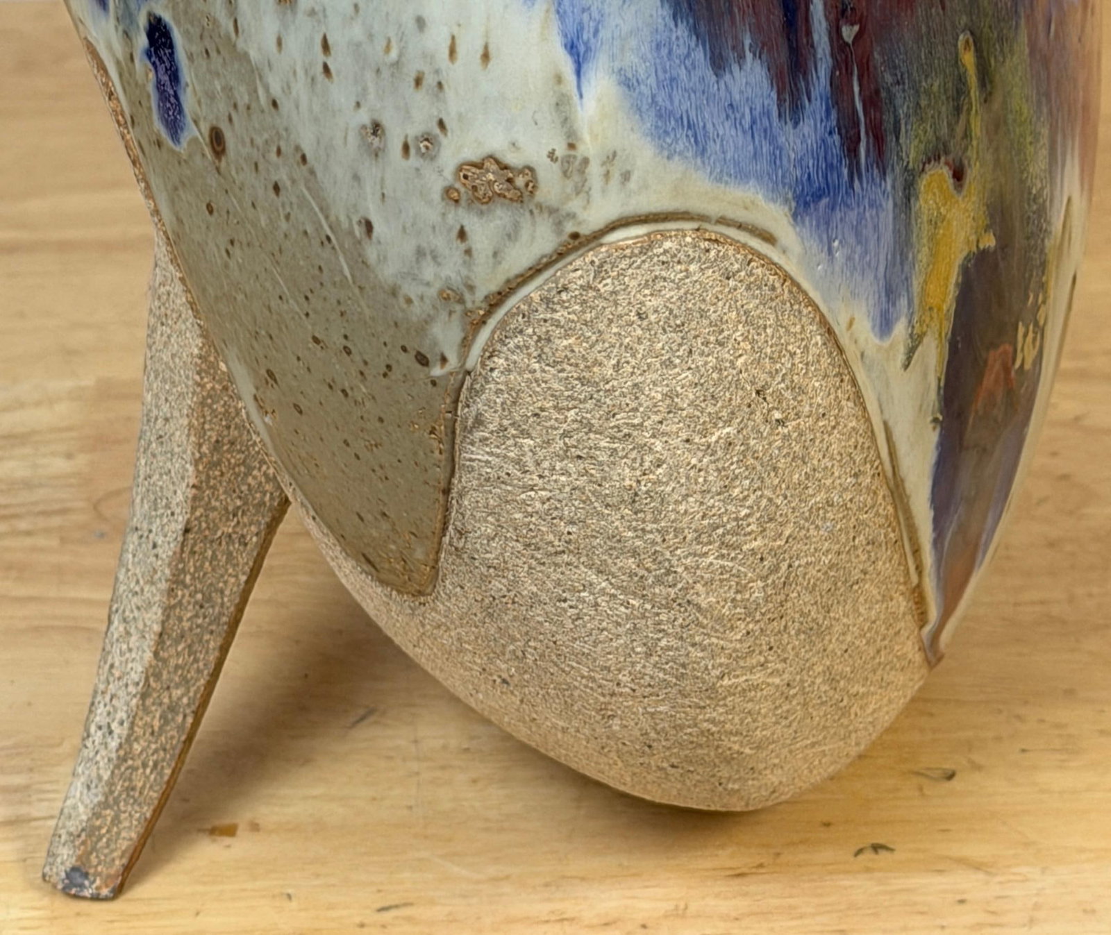 Monumental Footed Raku Sphere Vase by Ken Pick, American Studio Pottery - 11