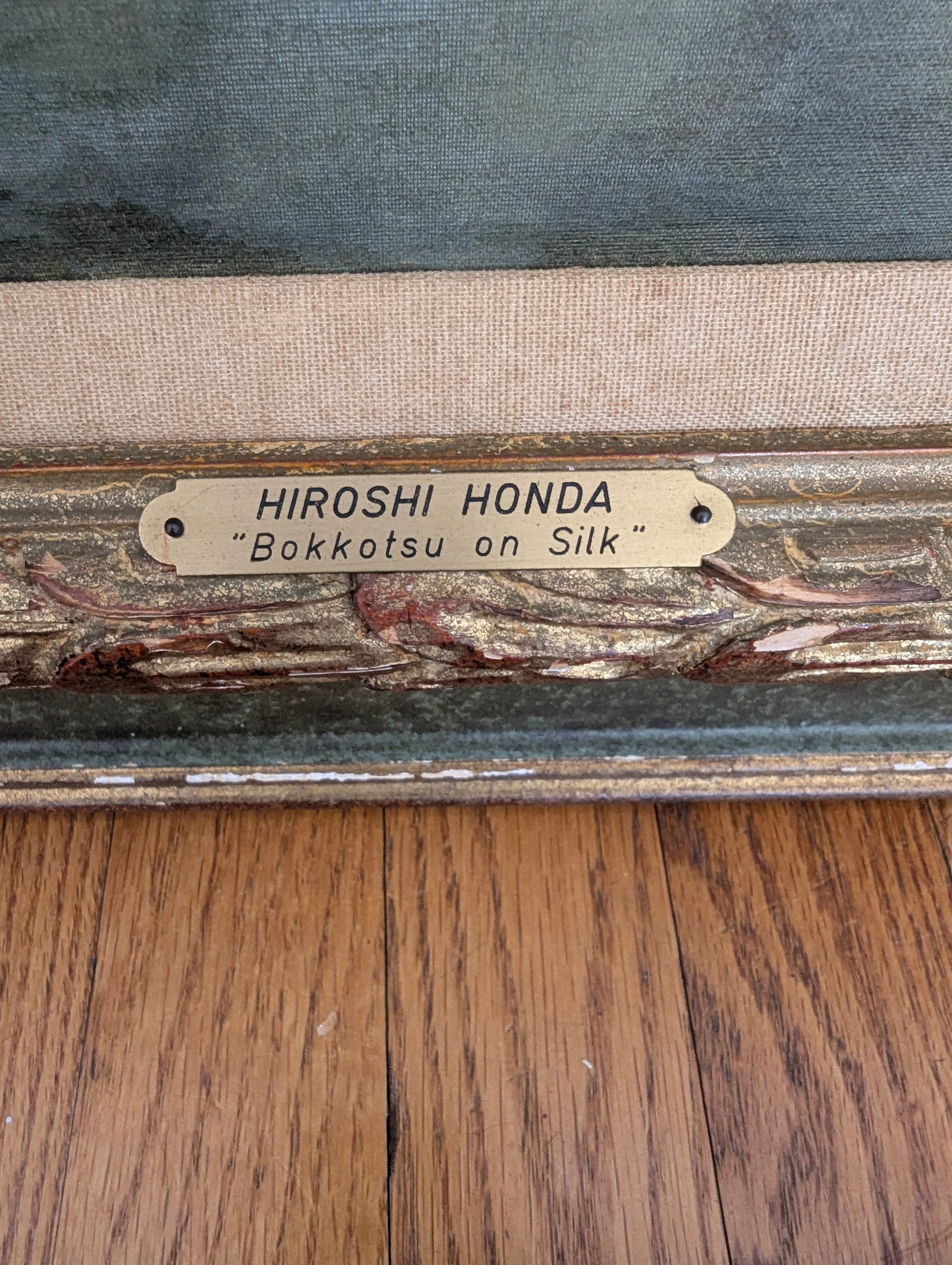 Hawaiian Artist Hiroshi Honda (1910-1970) Original Japanese Kacho-Ga Painting "Bokkotsu on Silk" - 4