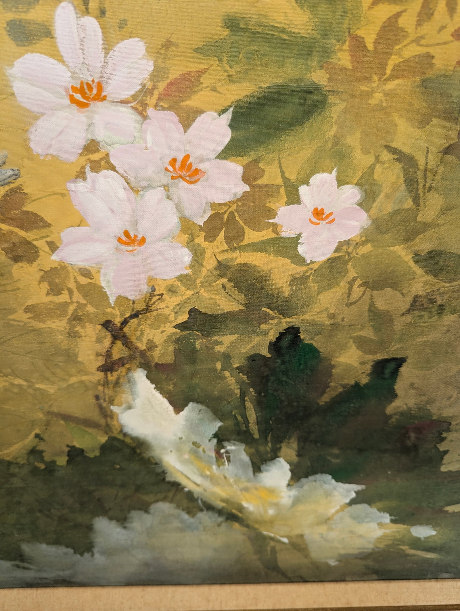 Hawaiian Artist Hiroshi Honda (1910-1970) Original Japanese Kacho-Ga Painting "Bokkotsu on Silk" - 5