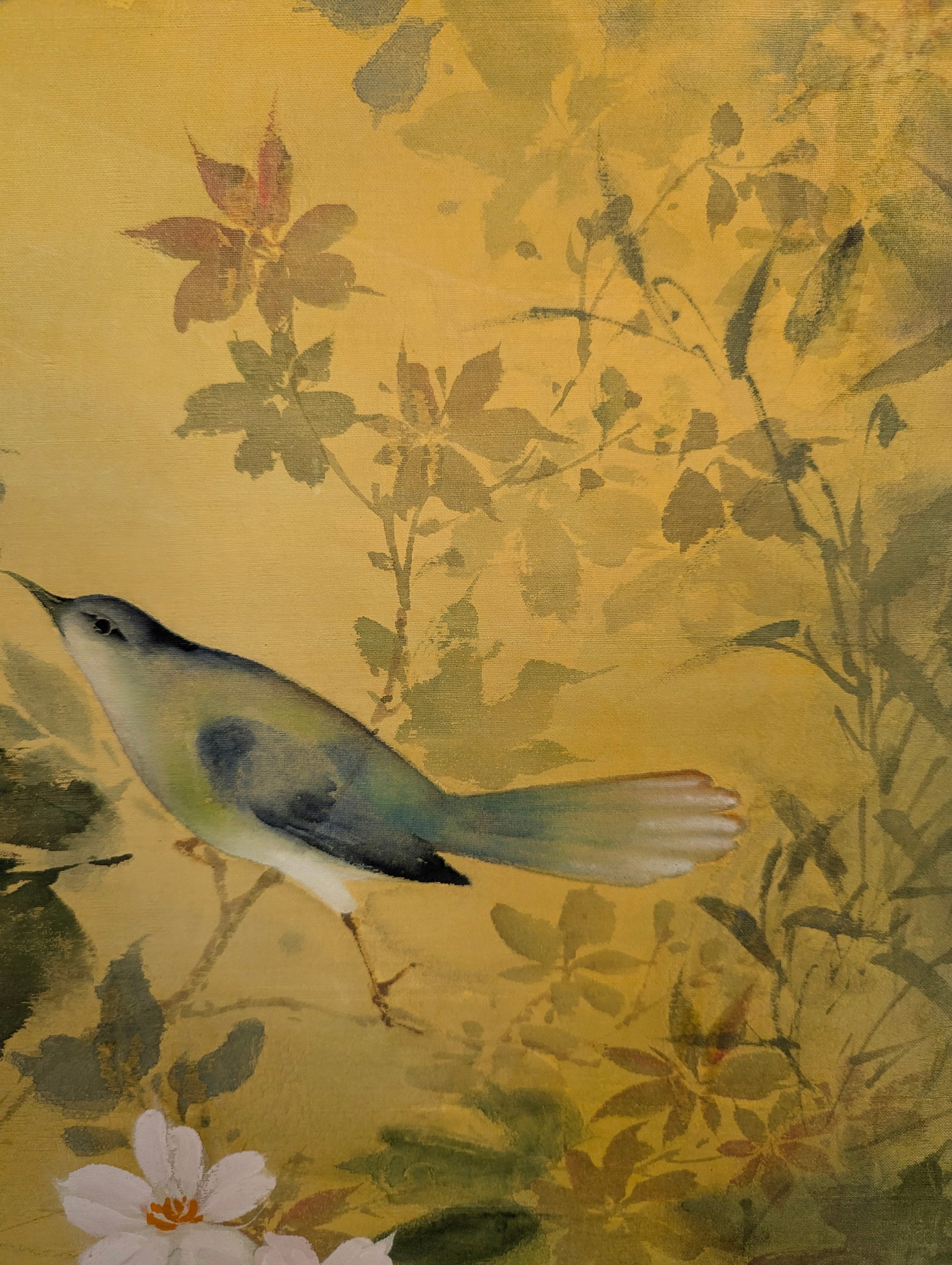 Hawaiian Artist Hiroshi Honda (1910-1970) Original Japanese Kacho-Ga Painting "Bokkotsu on Silk" - 6