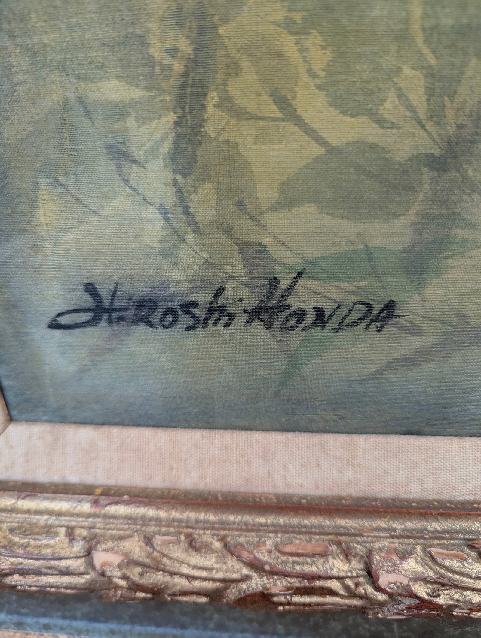 Hawaiian Artist Hiroshi Honda (1910-1970) Original Japanese Kacho-Ga Painting "Bokkotsu on Silk" - 8