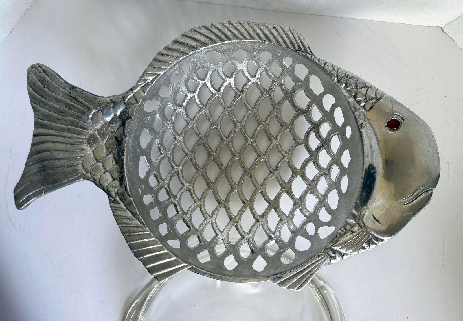 1981 Arthur Court Figurative Fish Serving Bowl With Pyrex Glass Insert - 6