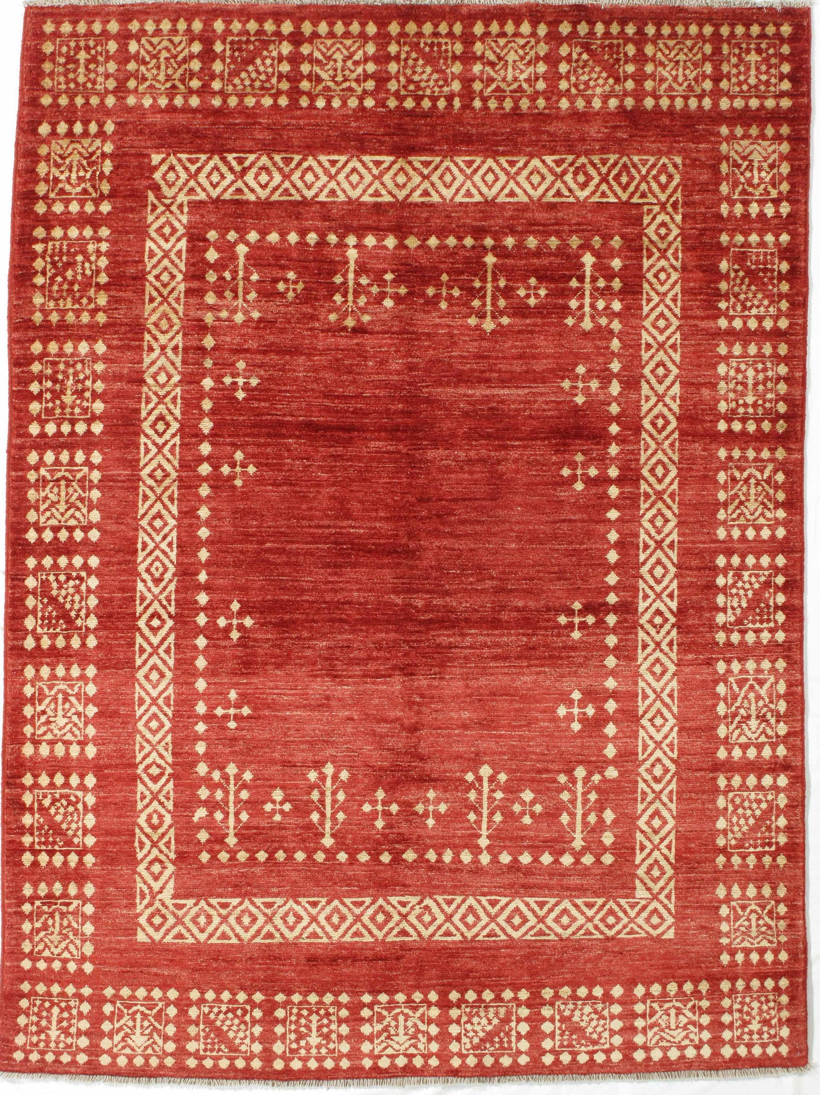 Vintage Hand-Knotted Persian Gabbeh Rug 4'11" X 6'10" - 2