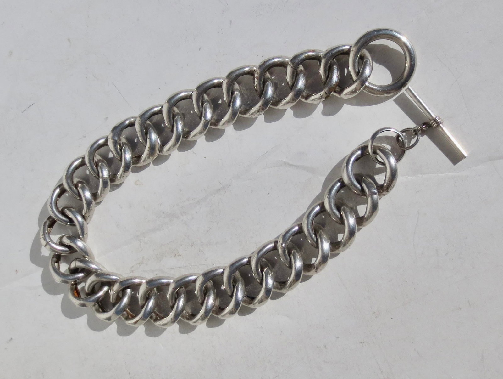 Large Hollow Link Sterling Silver Necklace - 3
