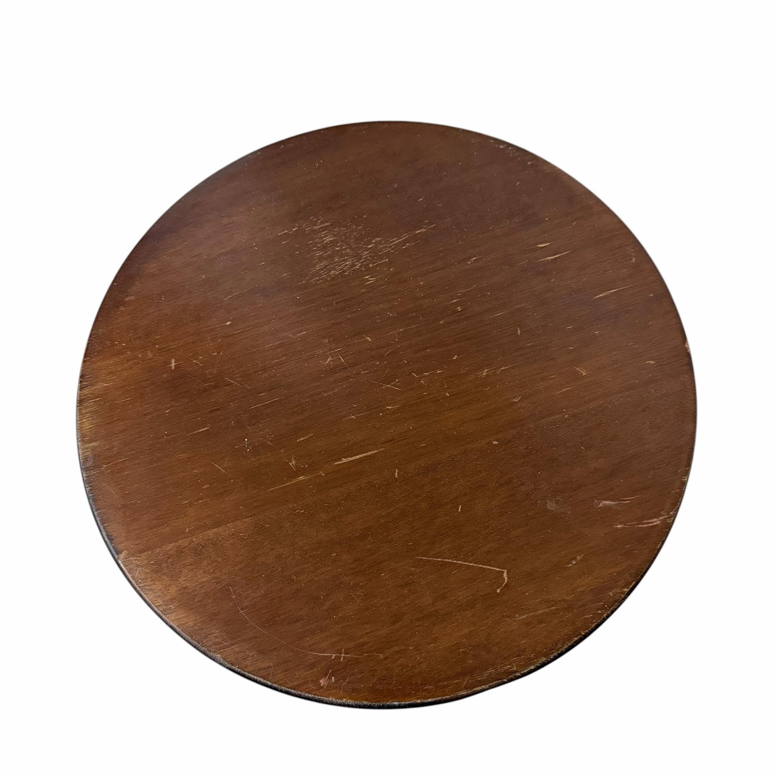Vintage Round Faux Bamboo Pedestal Drink Side Table - 4