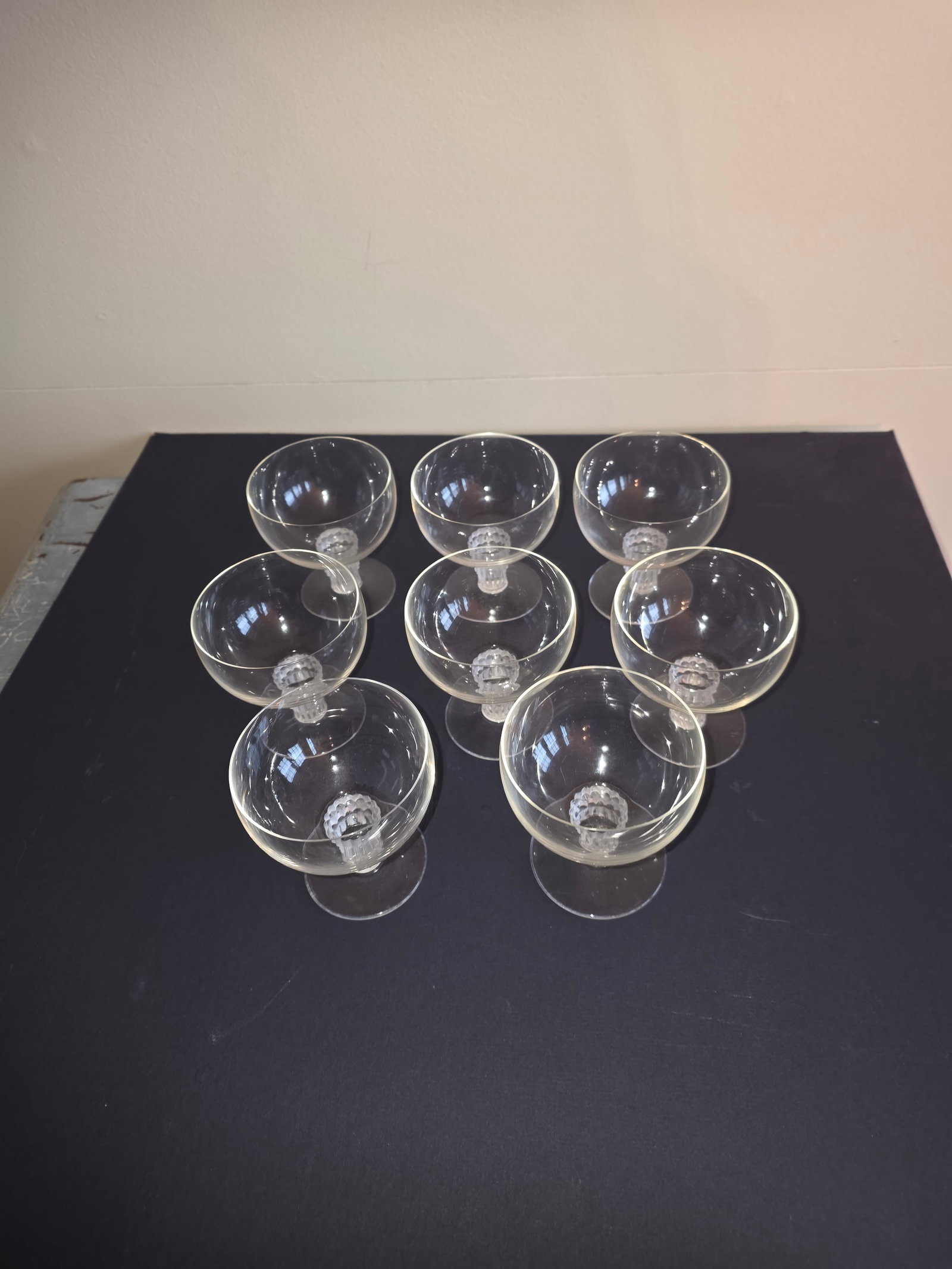 1930s Lalique Art Deco "Bamboo" Pattern Cordials Set of Eight - 12