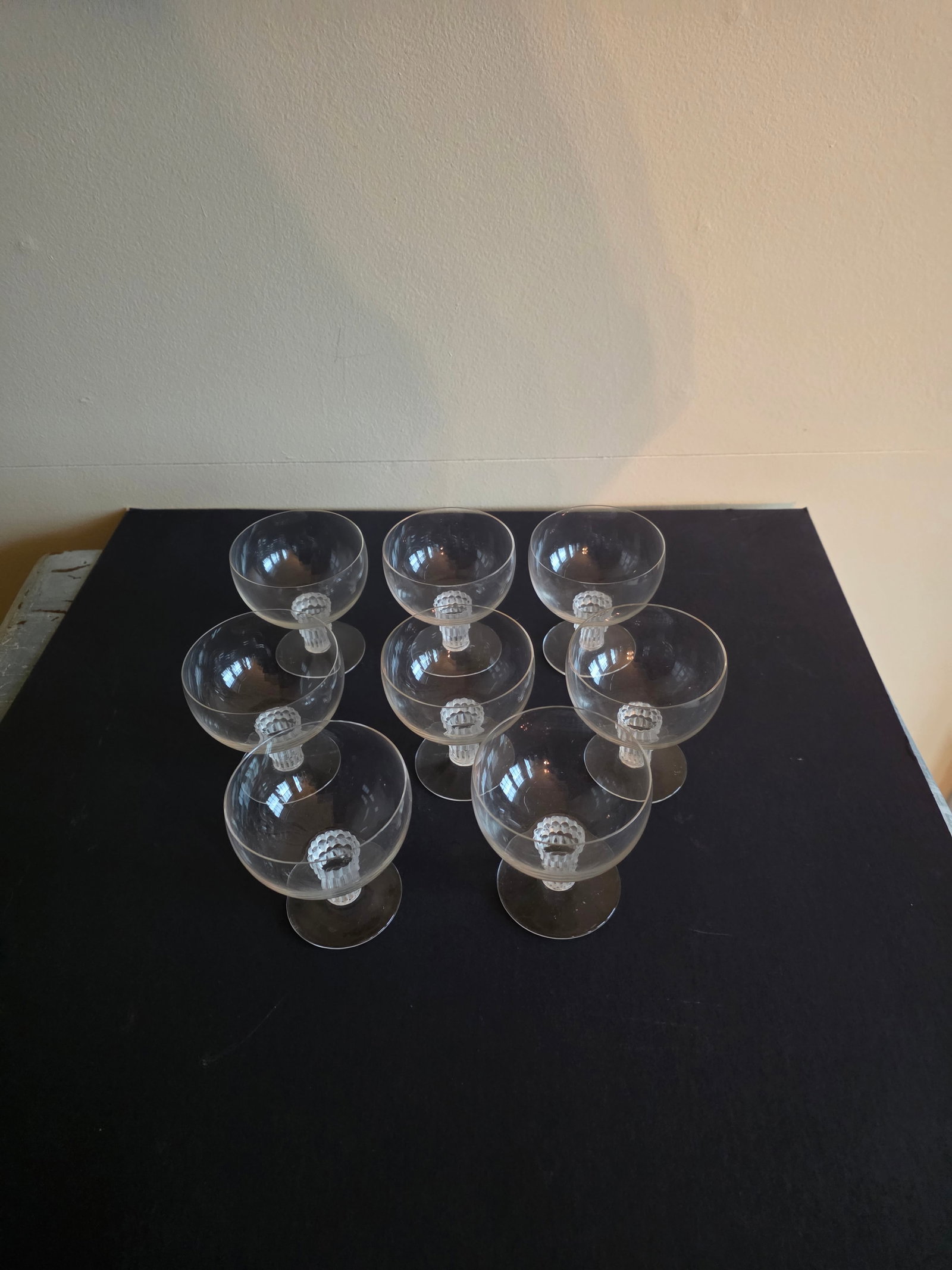 1930s Lalique Art Deco "Bamboo" Pattern Cordials Set of Eight - 7
