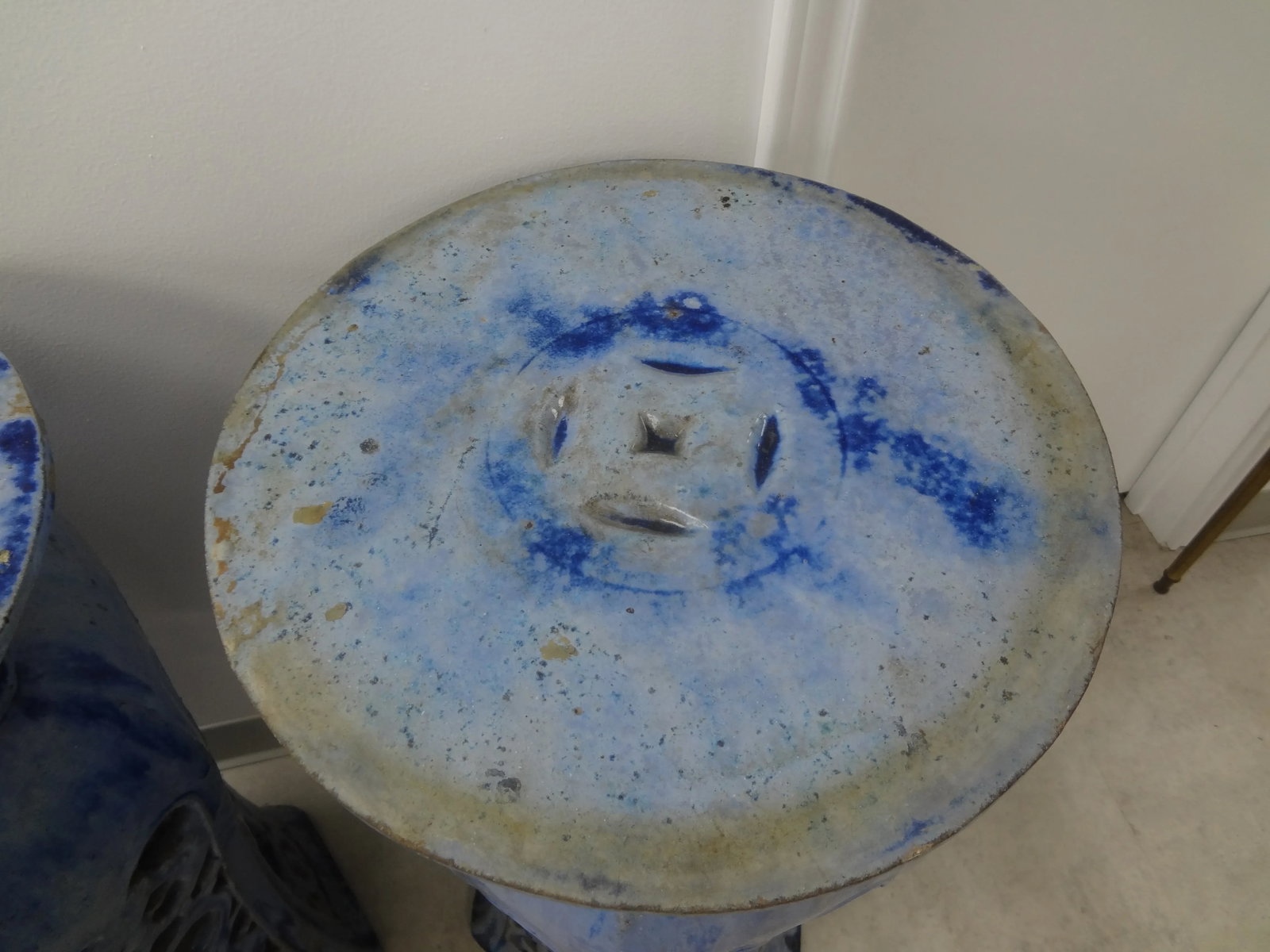 Early 20th Century Chinese Glazed Terra Cotta Pedestals or Stands-A Pair - 11