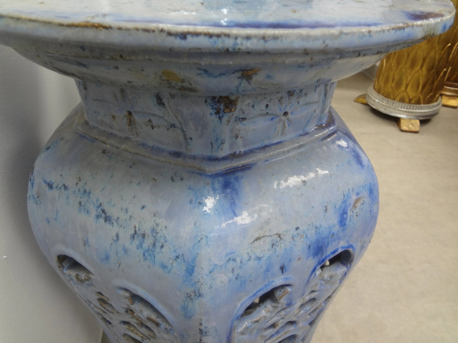 Early 20th Century Chinese Glazed Terra Cotta Pedestals or Stands-A Pair - 8