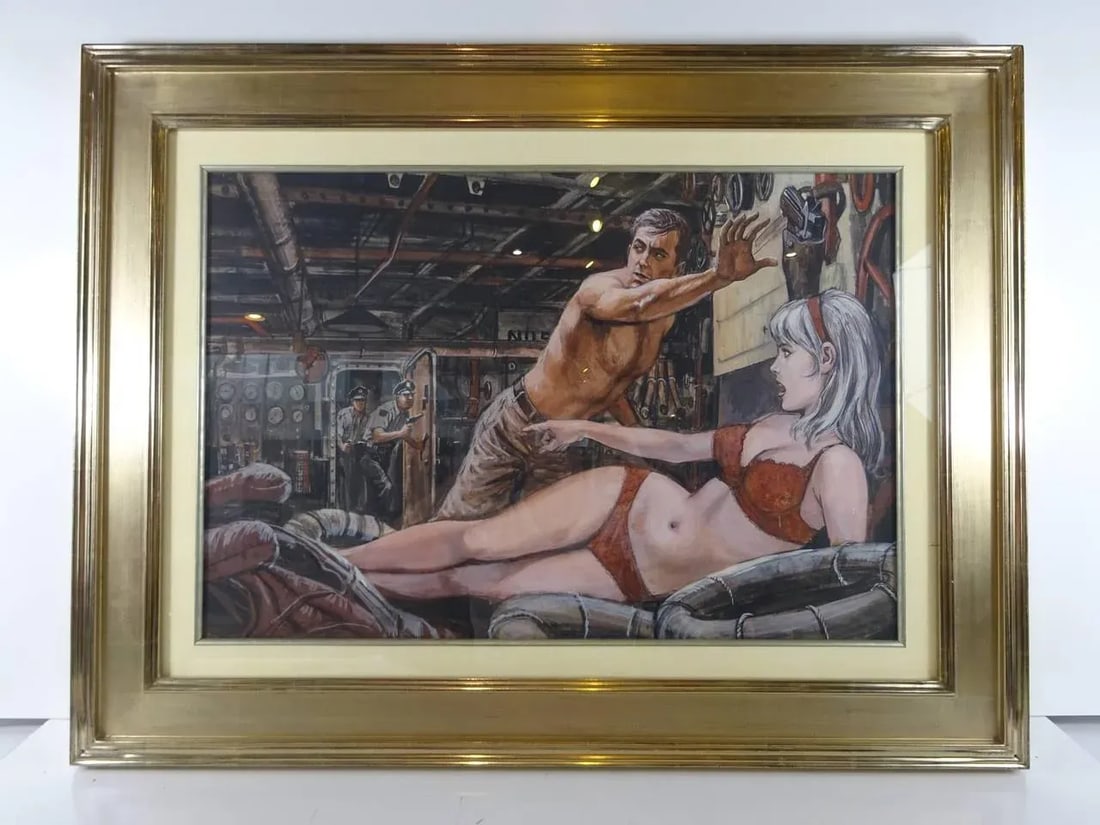 1960s Illustration Painting Attributed to Al Corn - 3