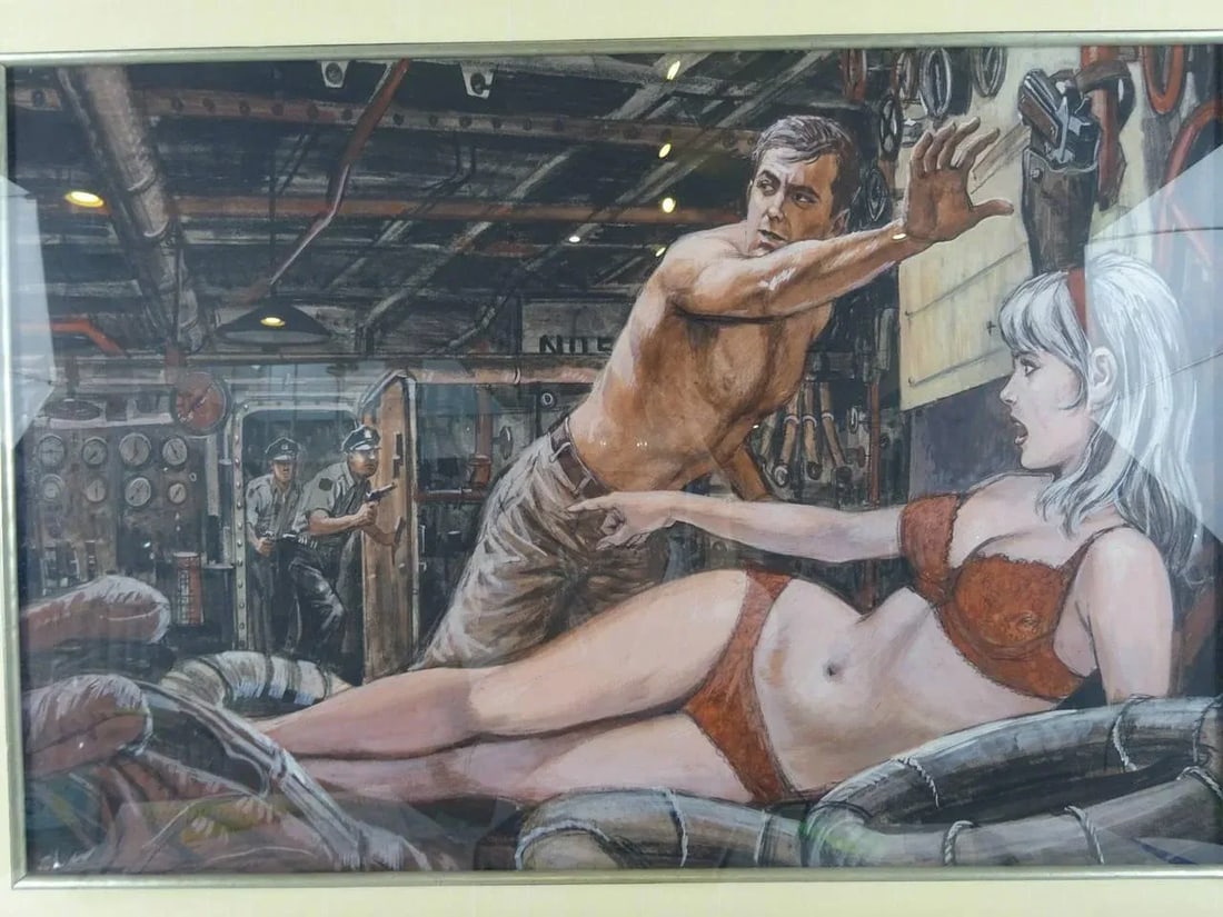 1960s Illustration Painting Attributed to Al Corn - 4