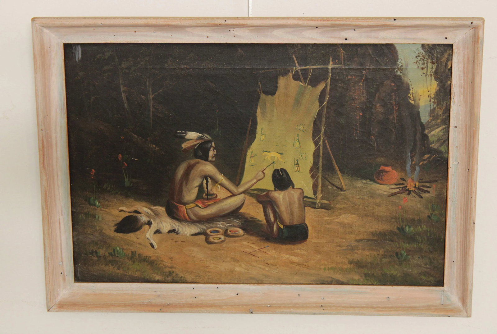 Early 20th C. Native American Oil Painting - 2