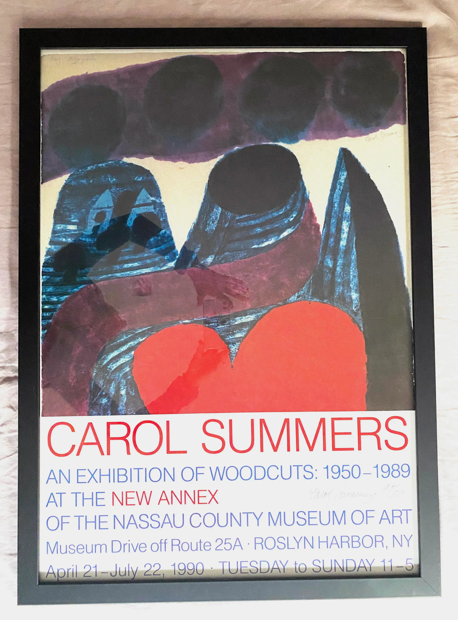 1990s Nassau County Museum of Art Carol Summers Exhibition Artist's Proof Signed Poster, Framed - 2