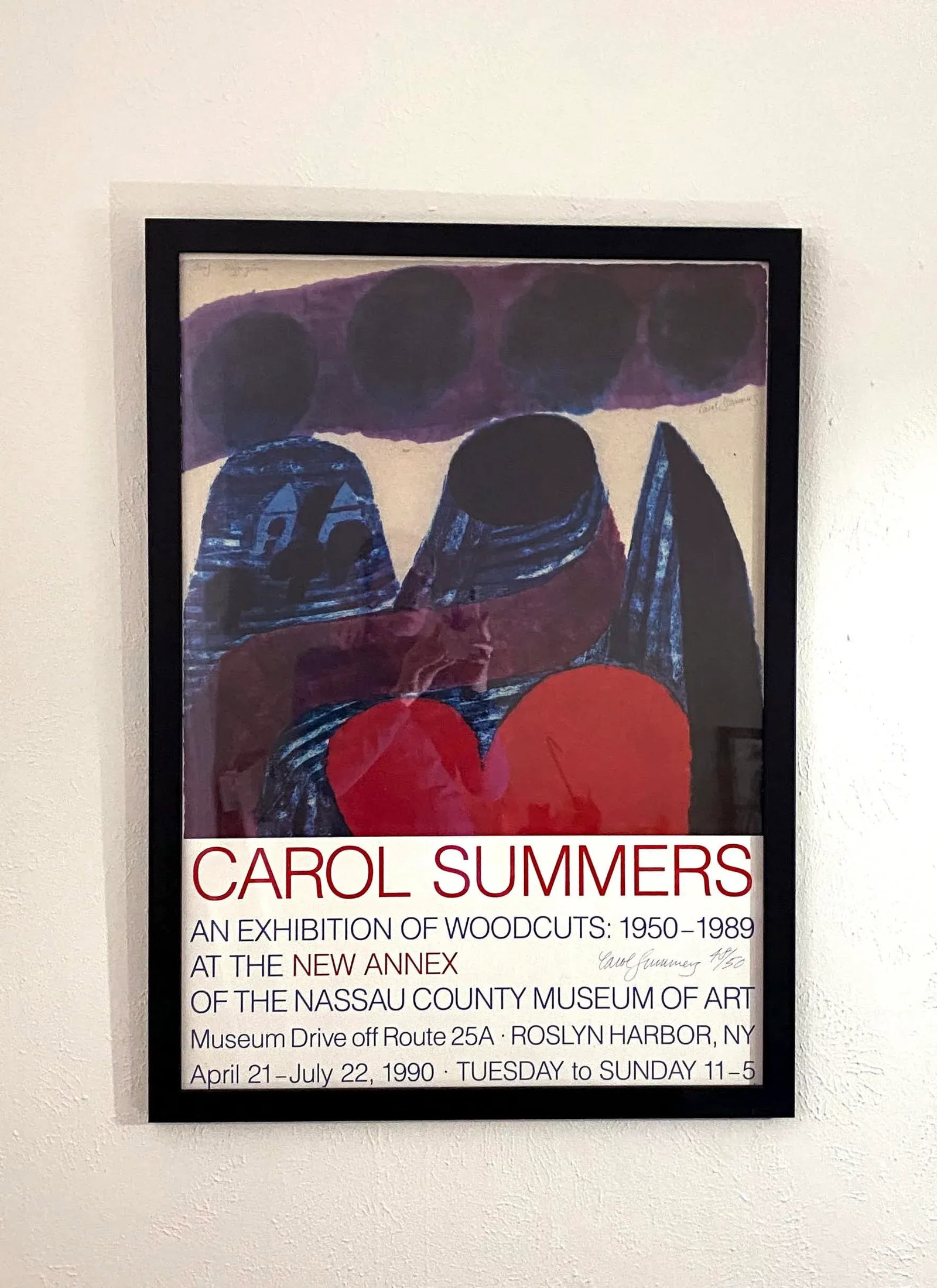1990s Nassau County Museum of Art Carol Summers Exhibition Artist's Proof Signed Poster, Framed - 3