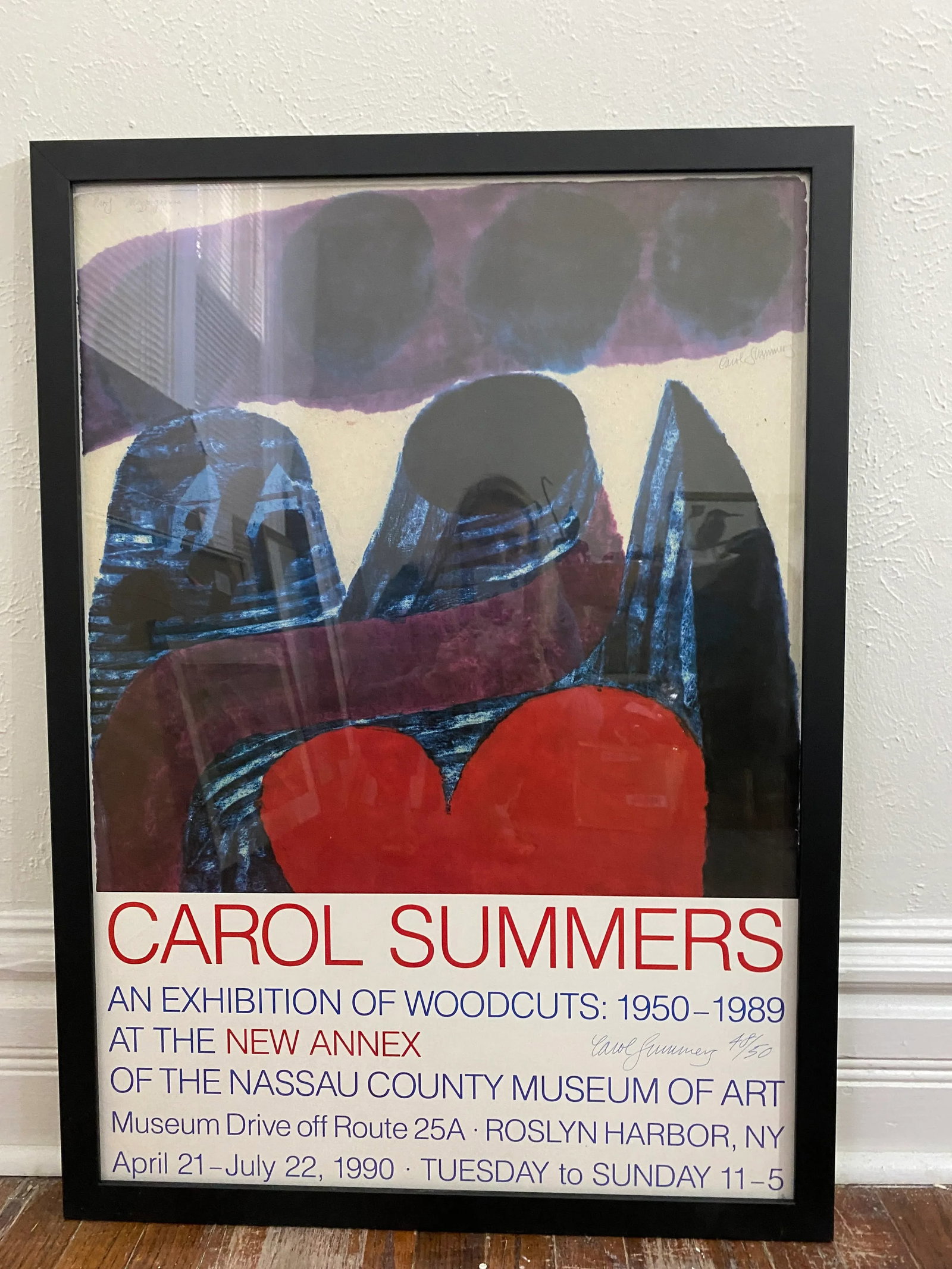 1990s Nassau County Museum of Art Carol Summers Exhibition Artist's Proof Signed Poster, Framed - 4
