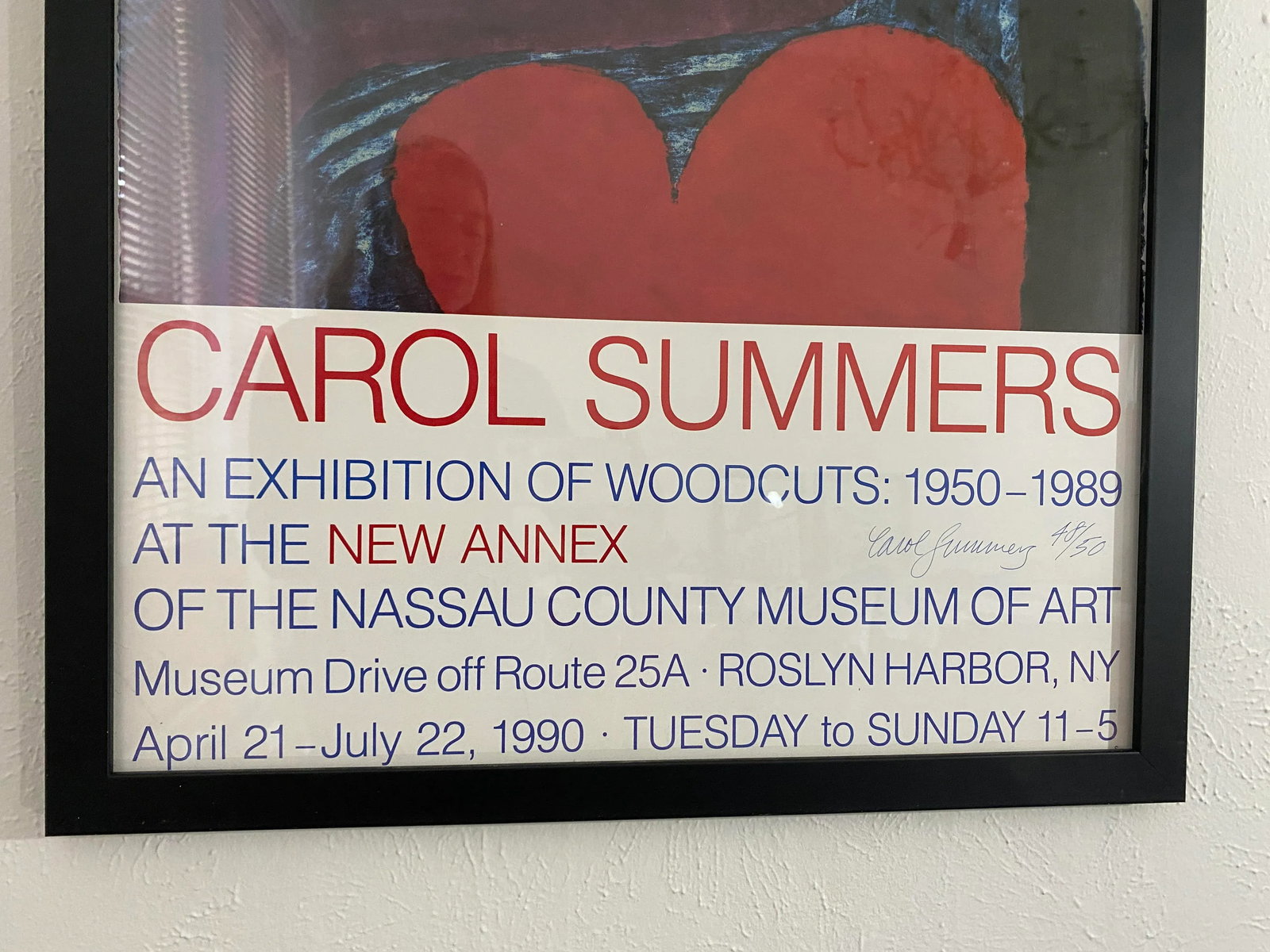 1990s Nassau County Museum of Art Carol Summers Exhibition Artist's Proof Signed Poster, Framed - 5