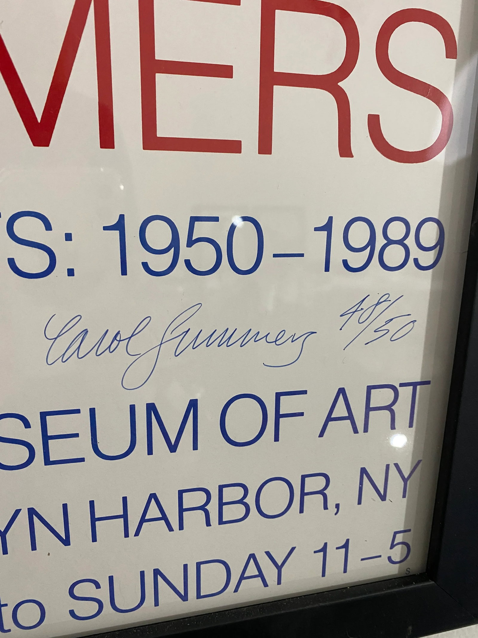 1990s Nassau County Museum of Art Carol Summers Exhibition Artist's Proof Signed Poster, Framed - 6