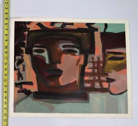 1980s "Remission" Original Abstract Painting on Paper - 2