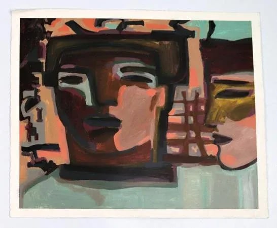 1980s "Remission" Original Abstract Painting on Paper - 4