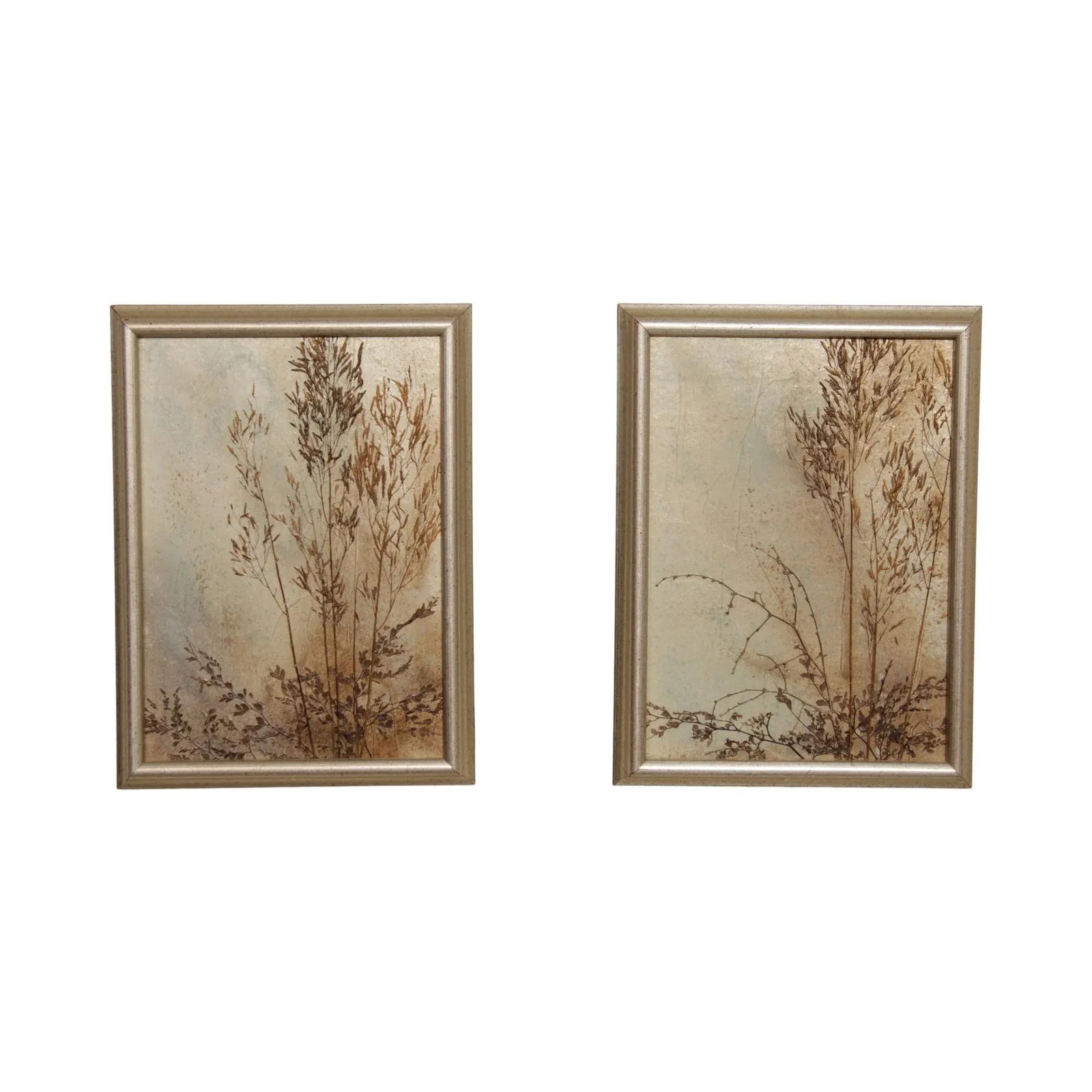 Caroline Starrett Pressed Botanical Mixed Media Collages - A Pair - 13