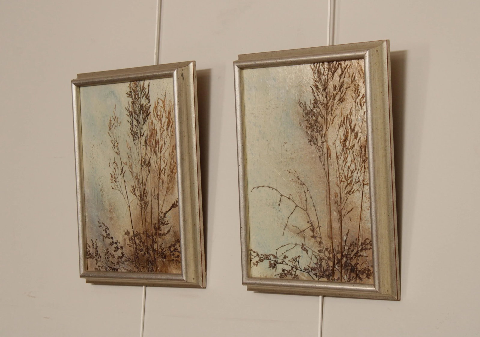 Caroline Starrett Pressed Botanical Mixed Media Collages - A Pair - 3